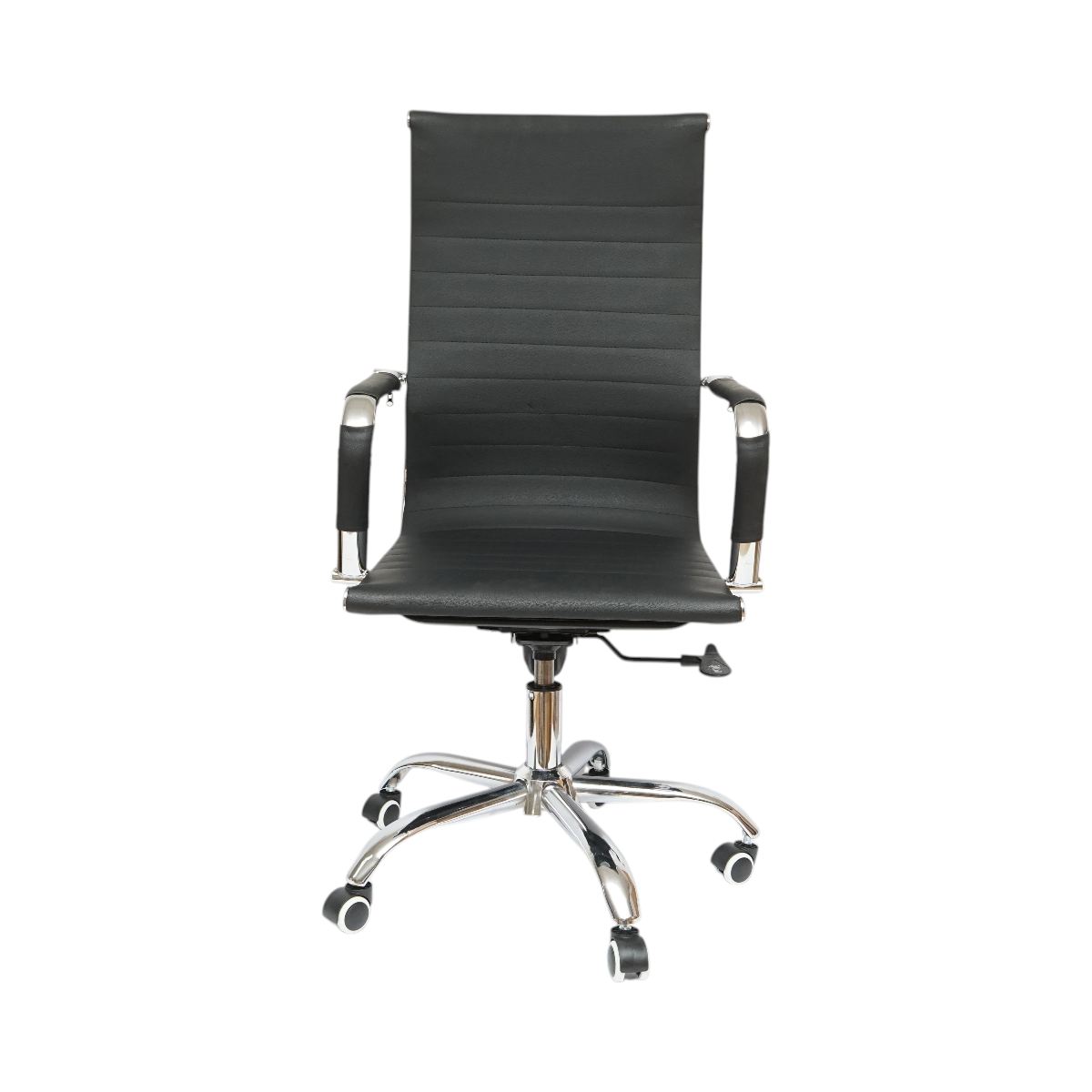 Scaun de birou directorial, piele ecologica neagra, rotativ, reglabil pe inaltime si inclinatie