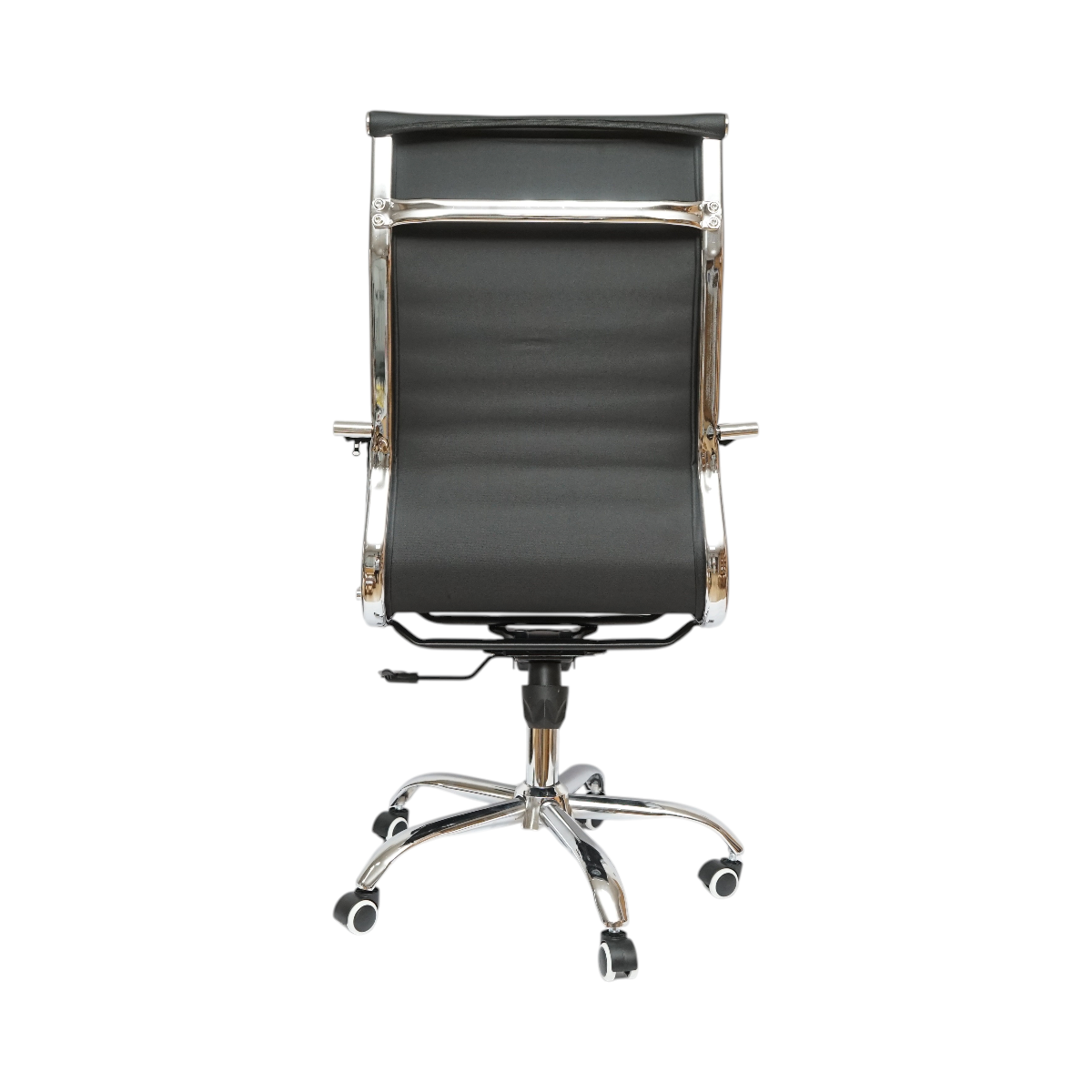 Scaun de birou directorial, piele ecologica neagra, rotativ, reglabil pe inaltime si inclinatie - imagine 4