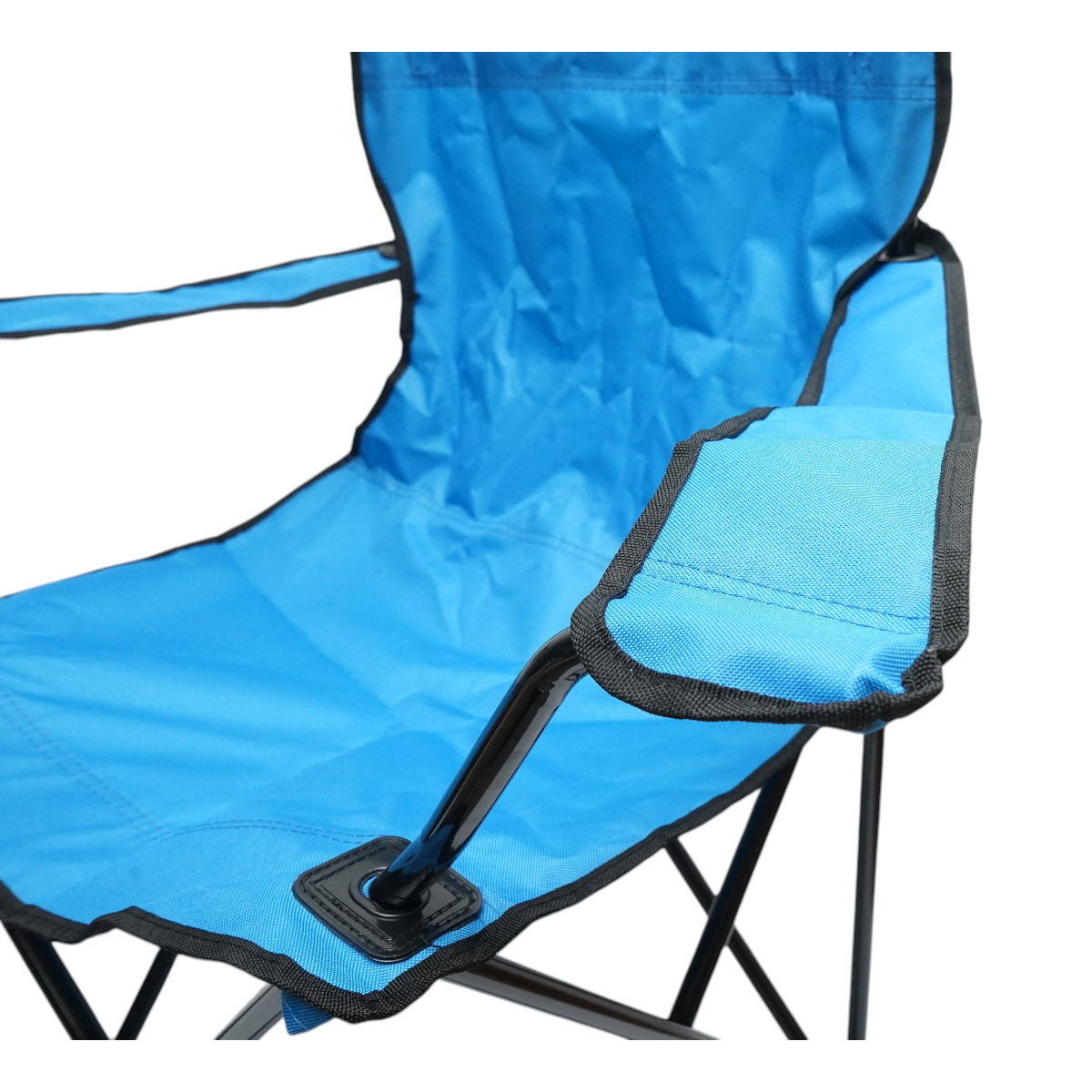 Scaun camping pliabil albastru cu suport pahar, husa transport, structura metalica 50x80x80cm - imagine 8