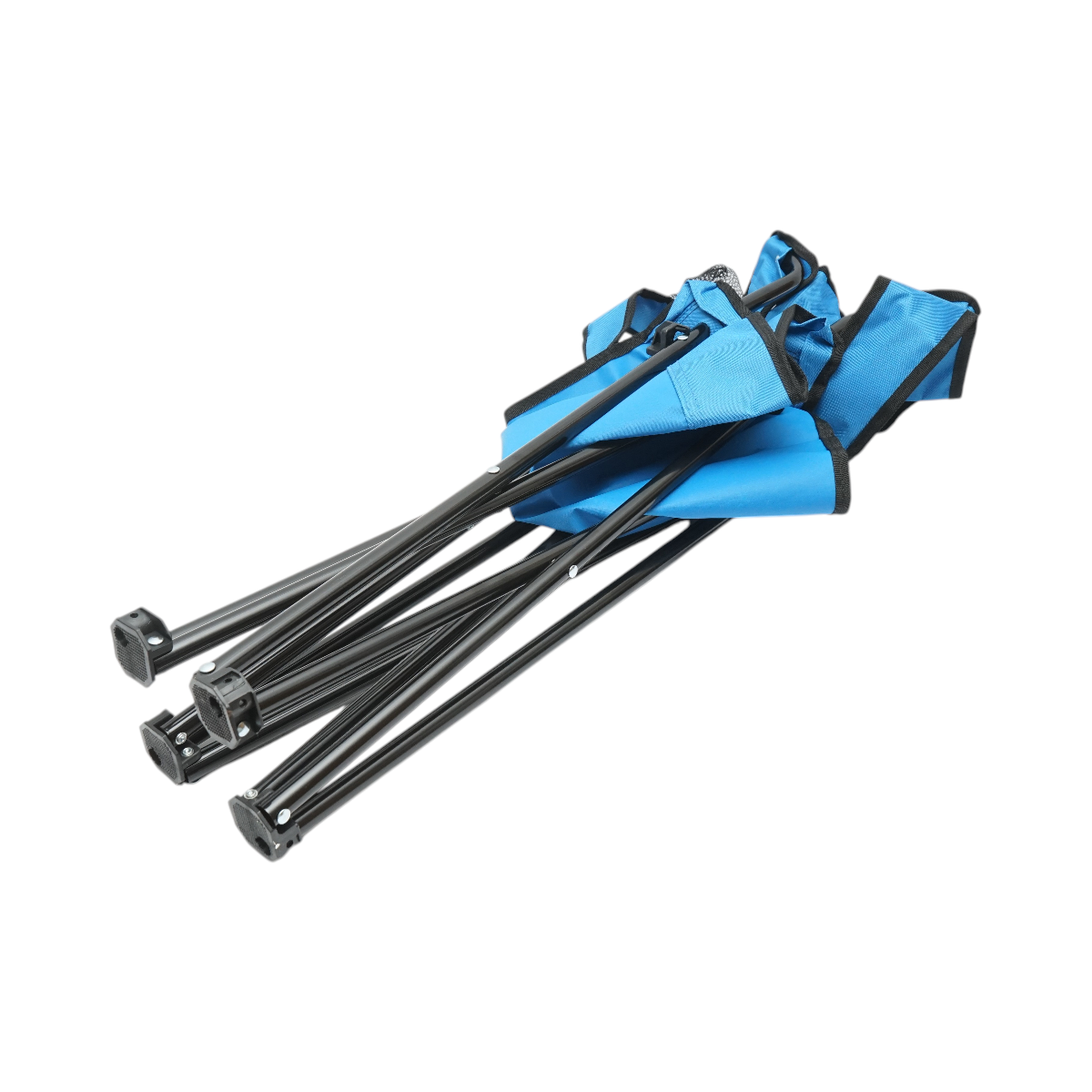 Scaun camping pliabil albastru cu suport pahar, husa transport, structura metalica 50x80x80cm - imagine 10