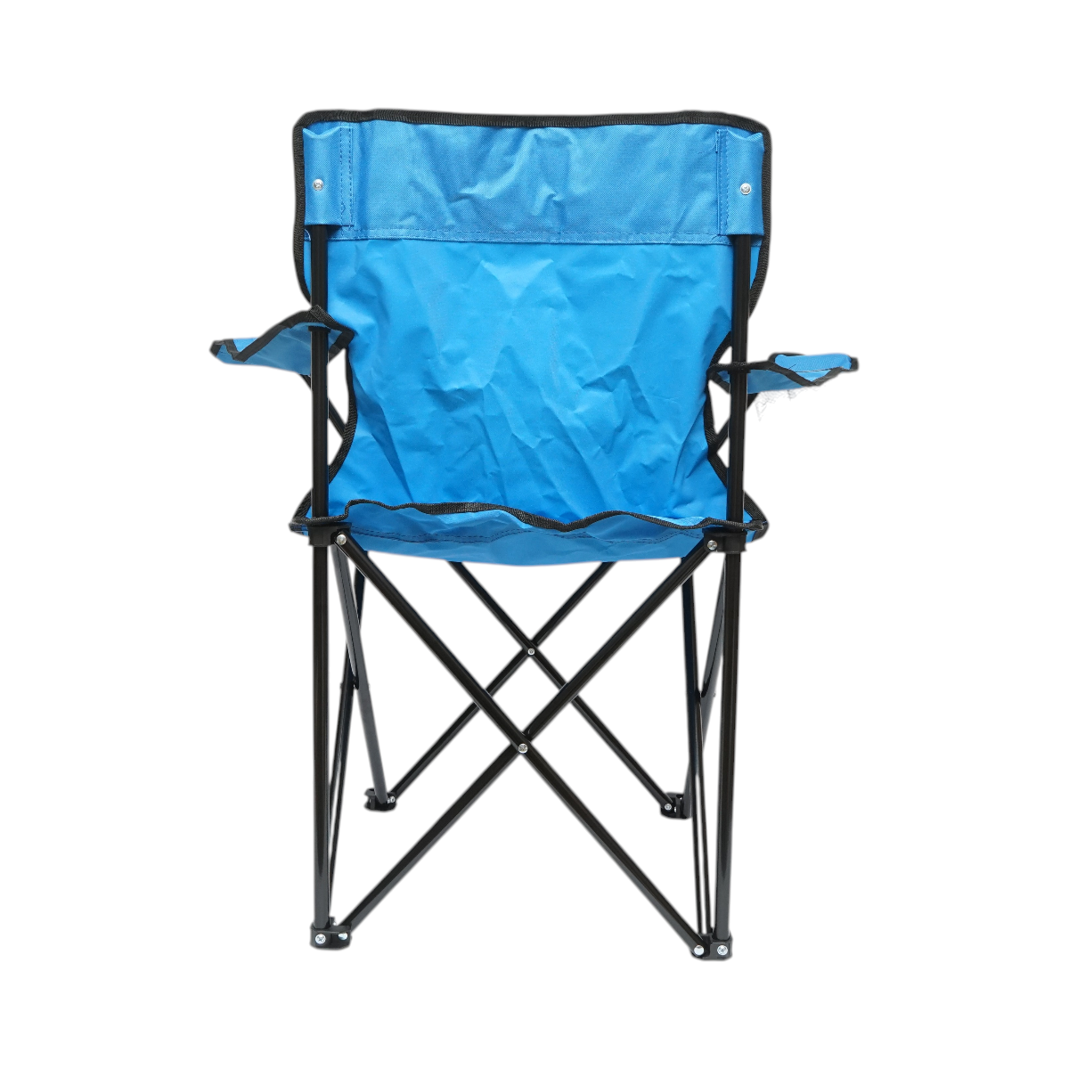 Scaun camping pliabil albastru cu suport pahar, husa transport, structura metalica 50x80x80cm - imagine 4