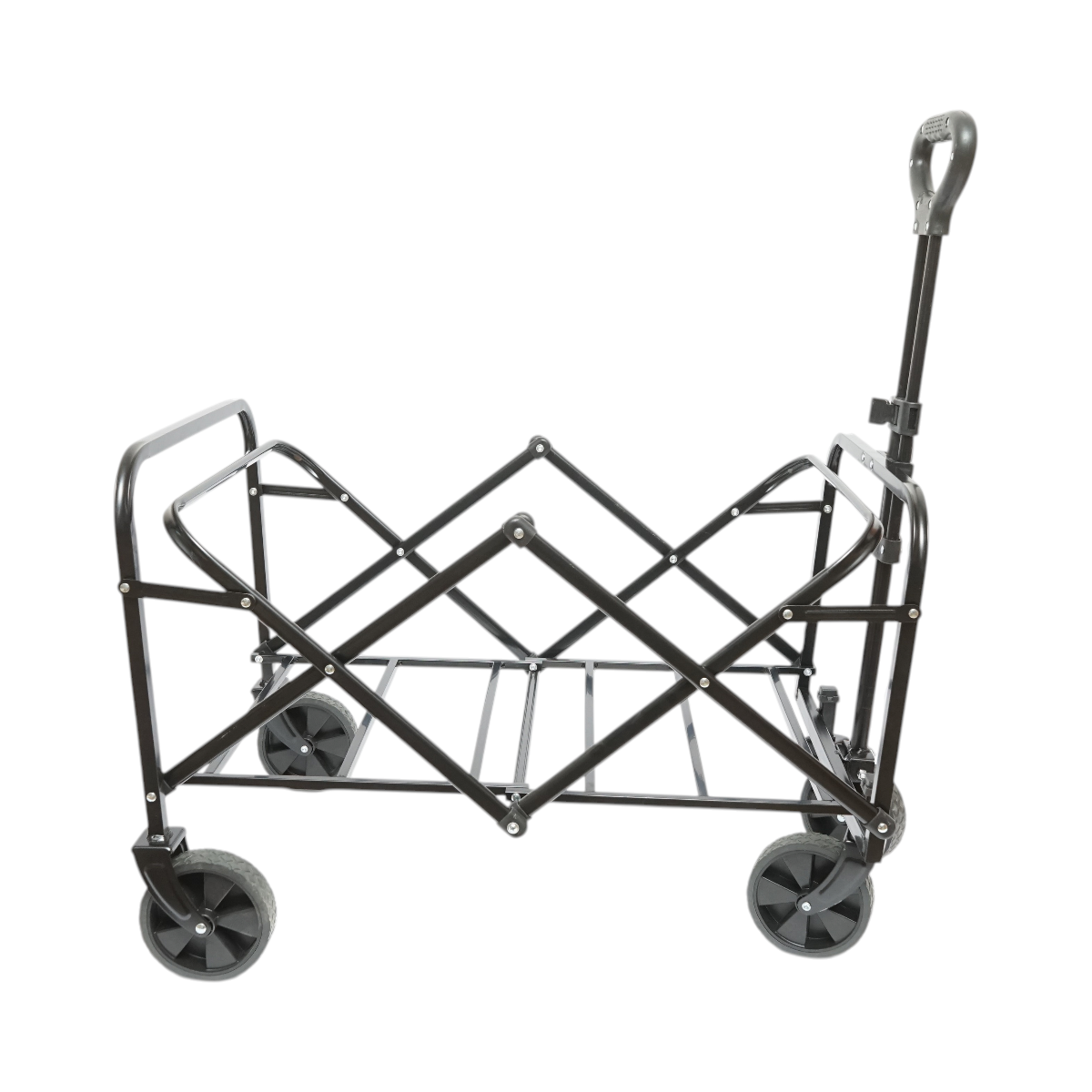 Carucior transport pliabil de gradina si camping cu roti, maner extensibil, cadru metalic, material textil 70x48x47cm Breckner Germany - imagine 6