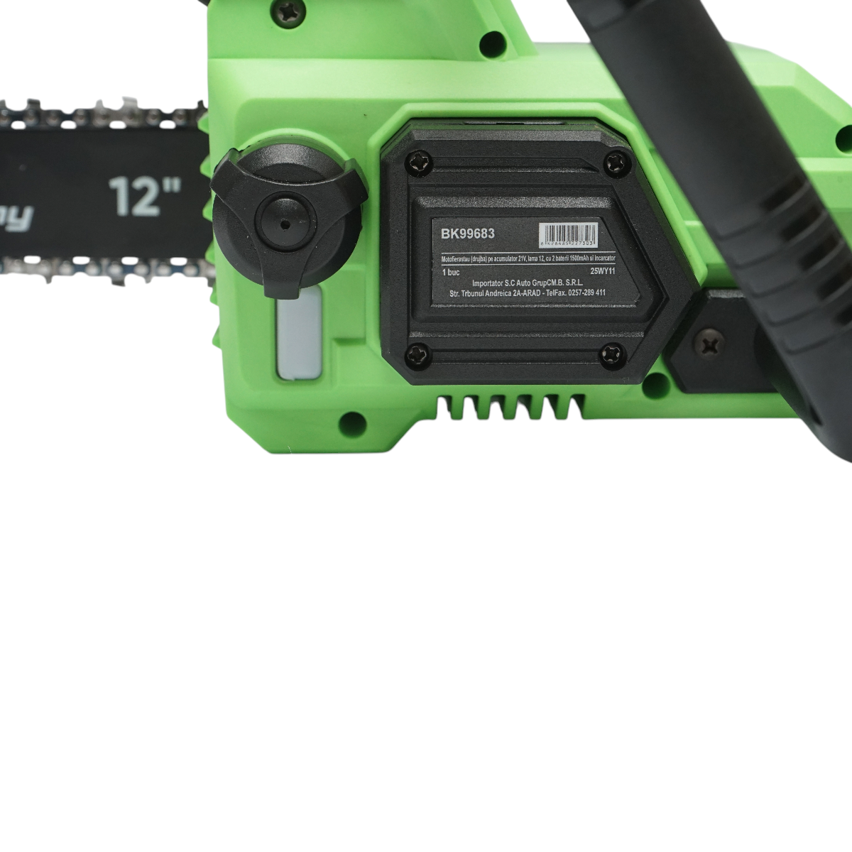 Drujba electrica profesionala cu 2 acumulatori 20V, 4Ah Li-ion, motor brushless, display digital LED, lama 12 inch (300mm) Breckner Germany - imagine 11