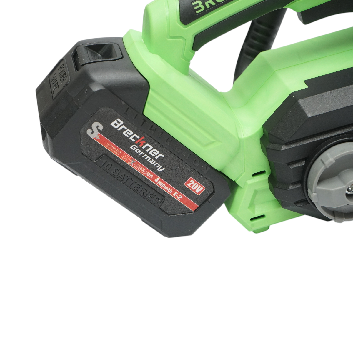 Drujba electrica profesionala cu 2 acumulatori 20V, 4Ah Li-ion, motor brushless, display digital LED, lama 12 inch (300mm) Breckner Germany - imagine 10