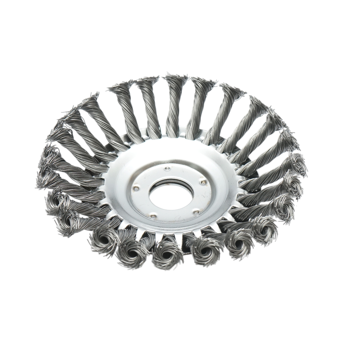 Disc perie sarma circulara motocoasa 150x25.4mm cu fir otel rasucit pentru curatare rugina, vopsea, depuneri, debavurare metal Breckner Germany - imagine 2