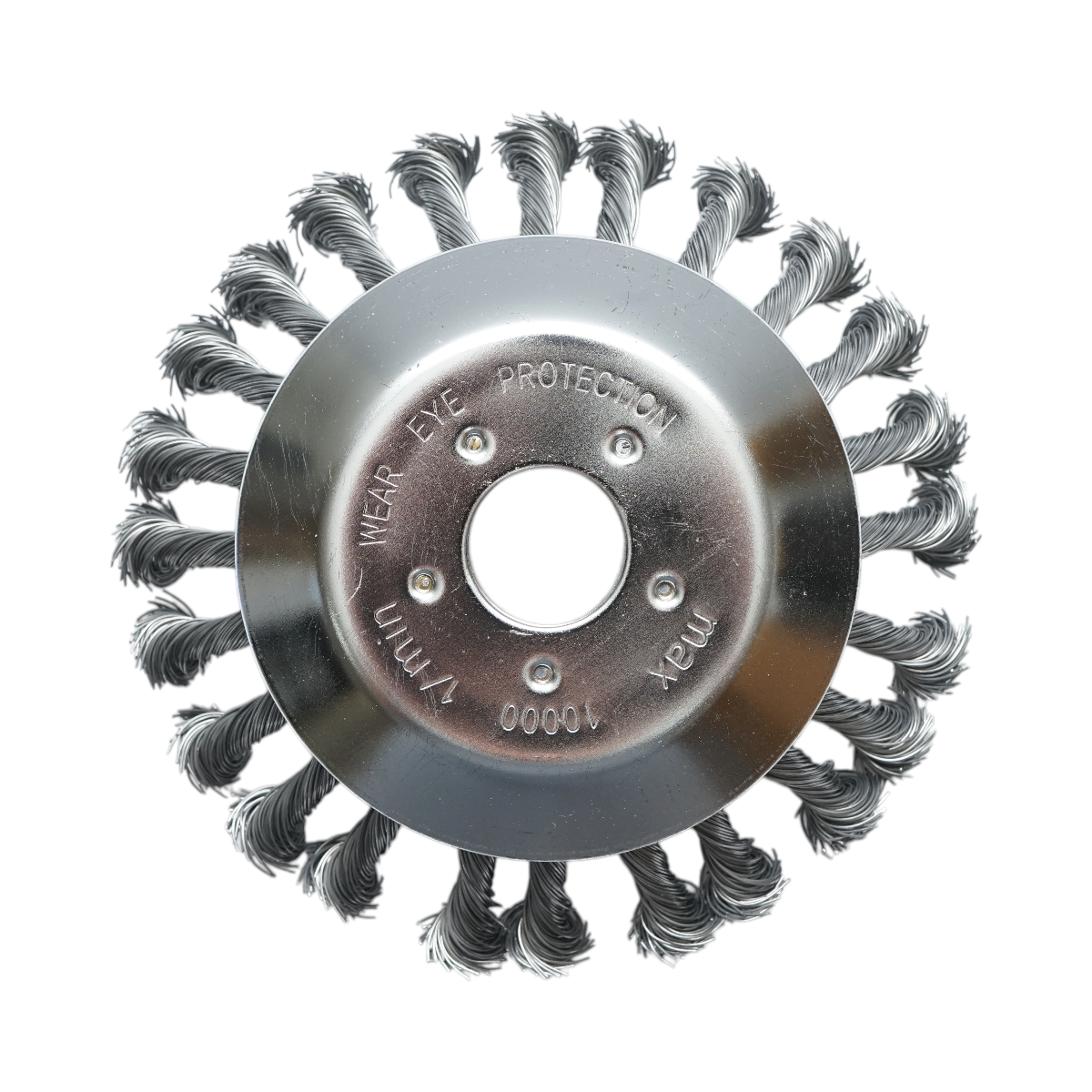 Disc perie sarma circulara motocoasa 150x25.4mm cu fir otel rasucit pentru curatare rugina, vopsea, depuneri, debavurare metal Breckner Germany - imagine 3