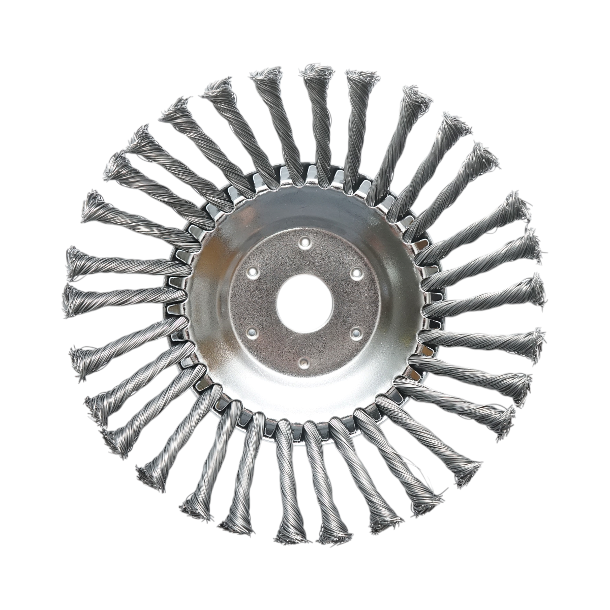 Disc perie sarma circulara motocoasa 200x25.4mm cu fir otel rasucit pentru curatare rugina, vopsea, depuneri, debavurare metal Breckner Germany - imagine 4