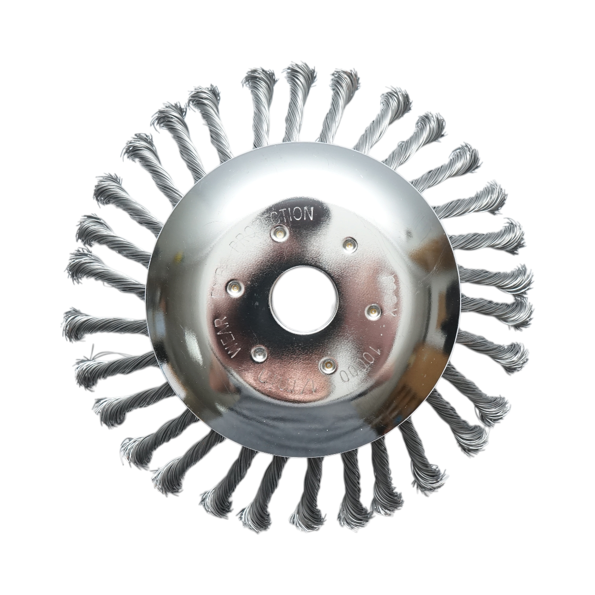 Disc perie sarma circulara motocoasa 200x25.4mm cu fir otel rasucit pentru curatare rugina, vopsea, depuneri, debavurare metal Breckner Germany - imagine 3