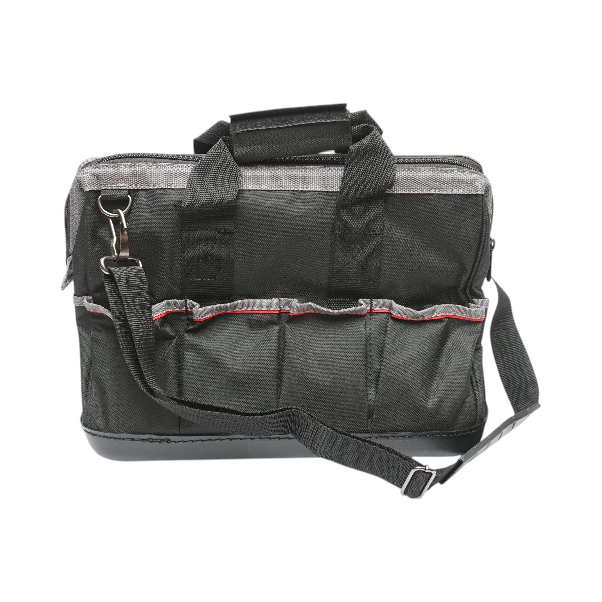 Geanta scule multifunctionala cu 15 buzunare, curea umar, baza din plastic, material textil 31x17x28cm Breckner Germany - imagine 4