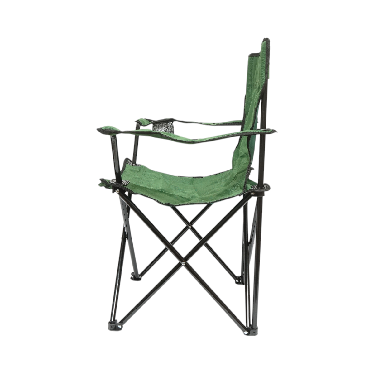 Scaun camping pliabil verde cu suport pahar, husa transport, structura metalica 50x80x80cm - imagine 2