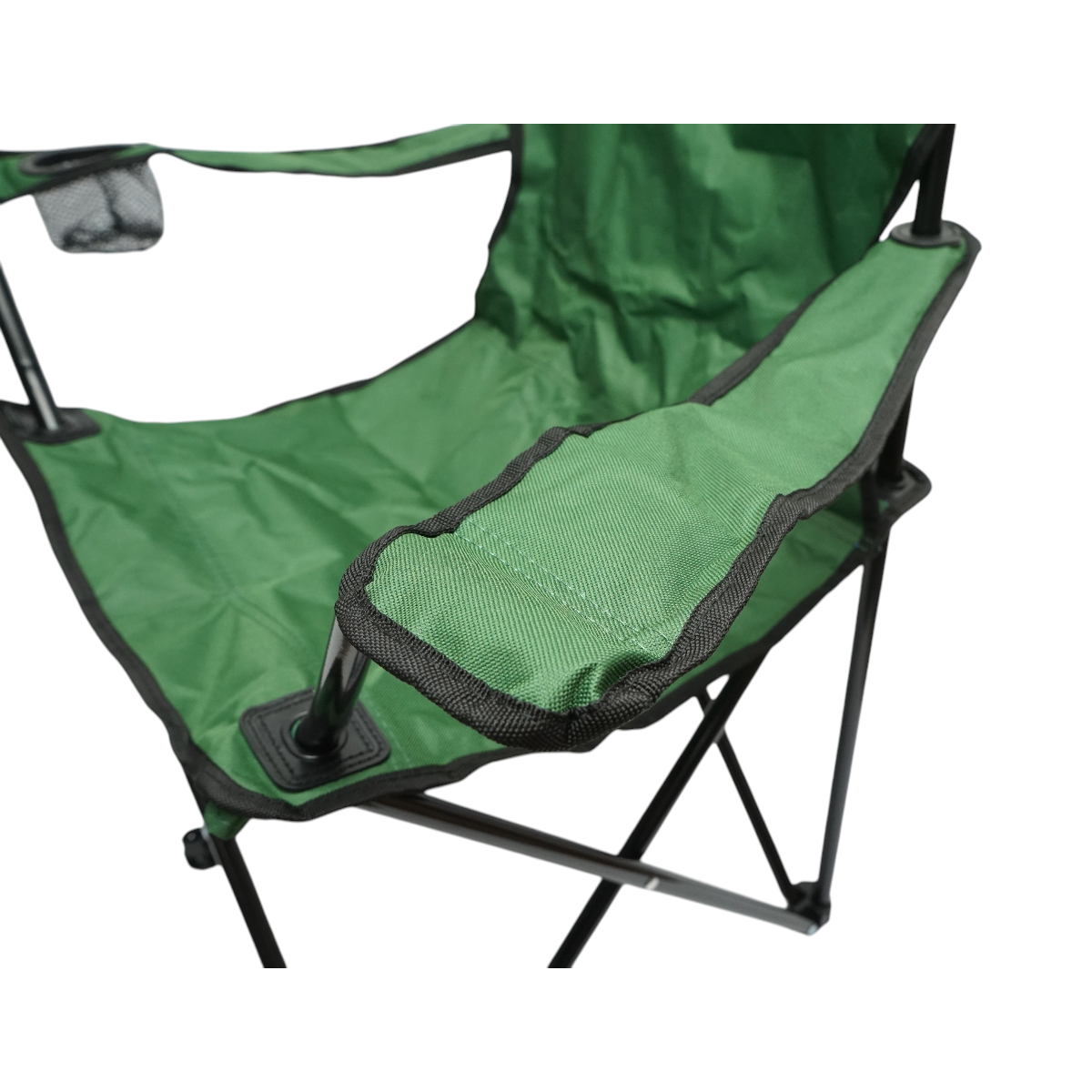 Scaun camping pliabil verde cu suport pahar, husa transport, structura metalica 50x80x80cm - imagine 9