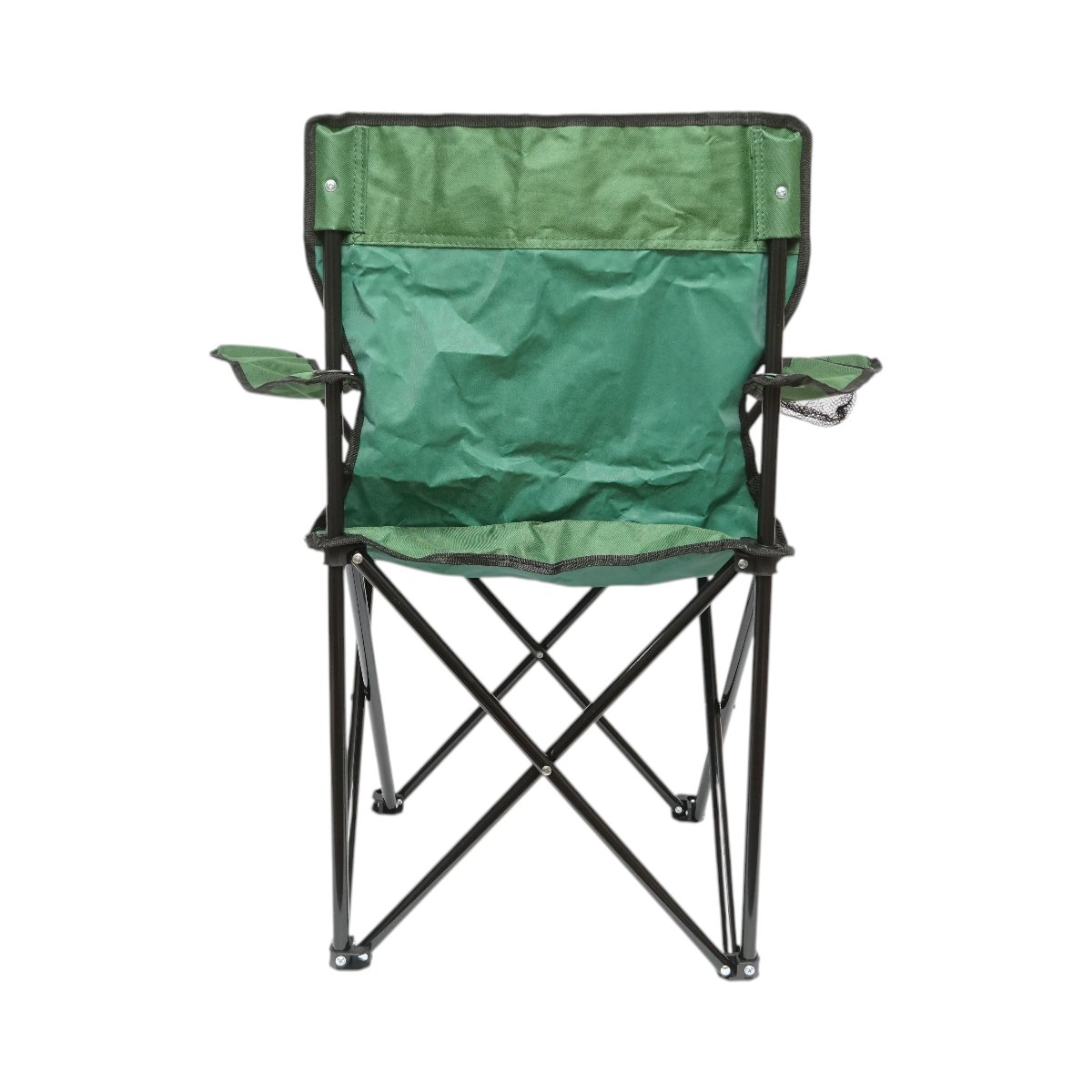 Scaun camping pliabil verde cu suport pahar, husa transport, structura metalica 50x80x80cm - imagine 3