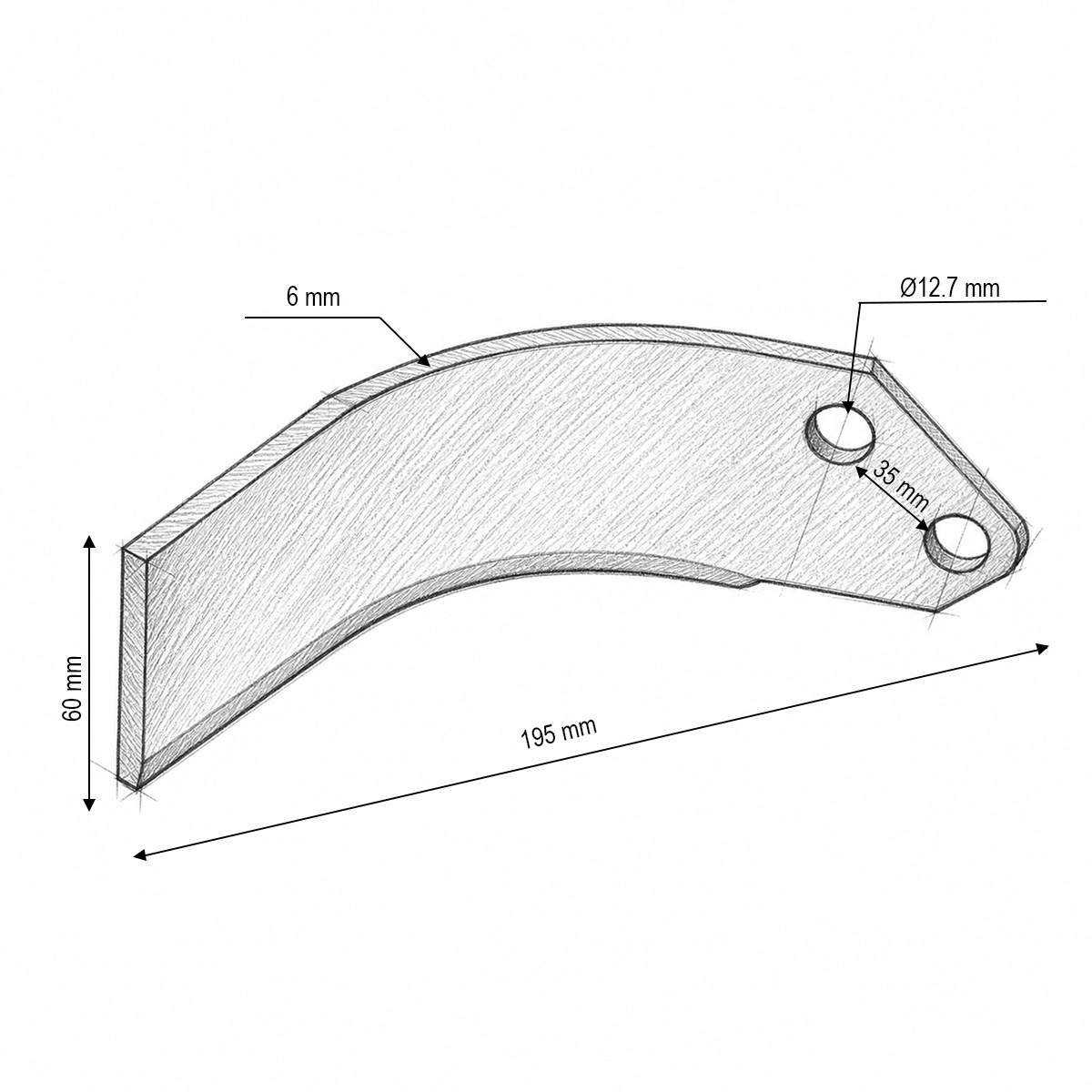 Cutit stanga freza agricola 120cm TX-48 DISBU30 - imagine 3