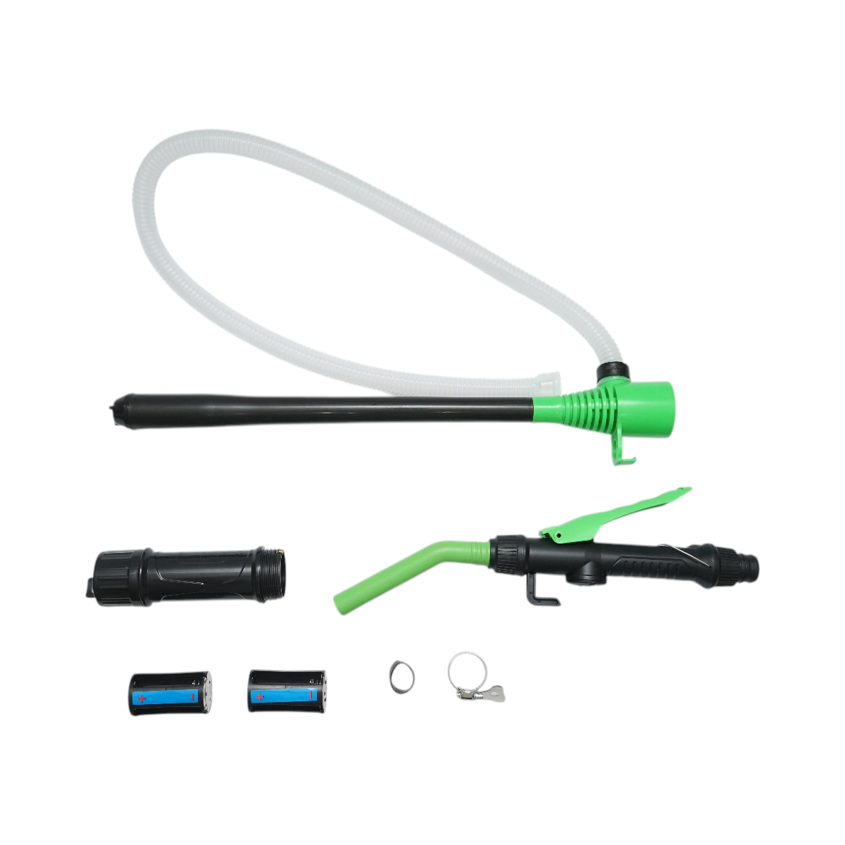 Pompa electrica transfer combustibil portabila cu baterii, debit 9 L/min, duza control flux, furtun flexibil 90cm - imagine 2
