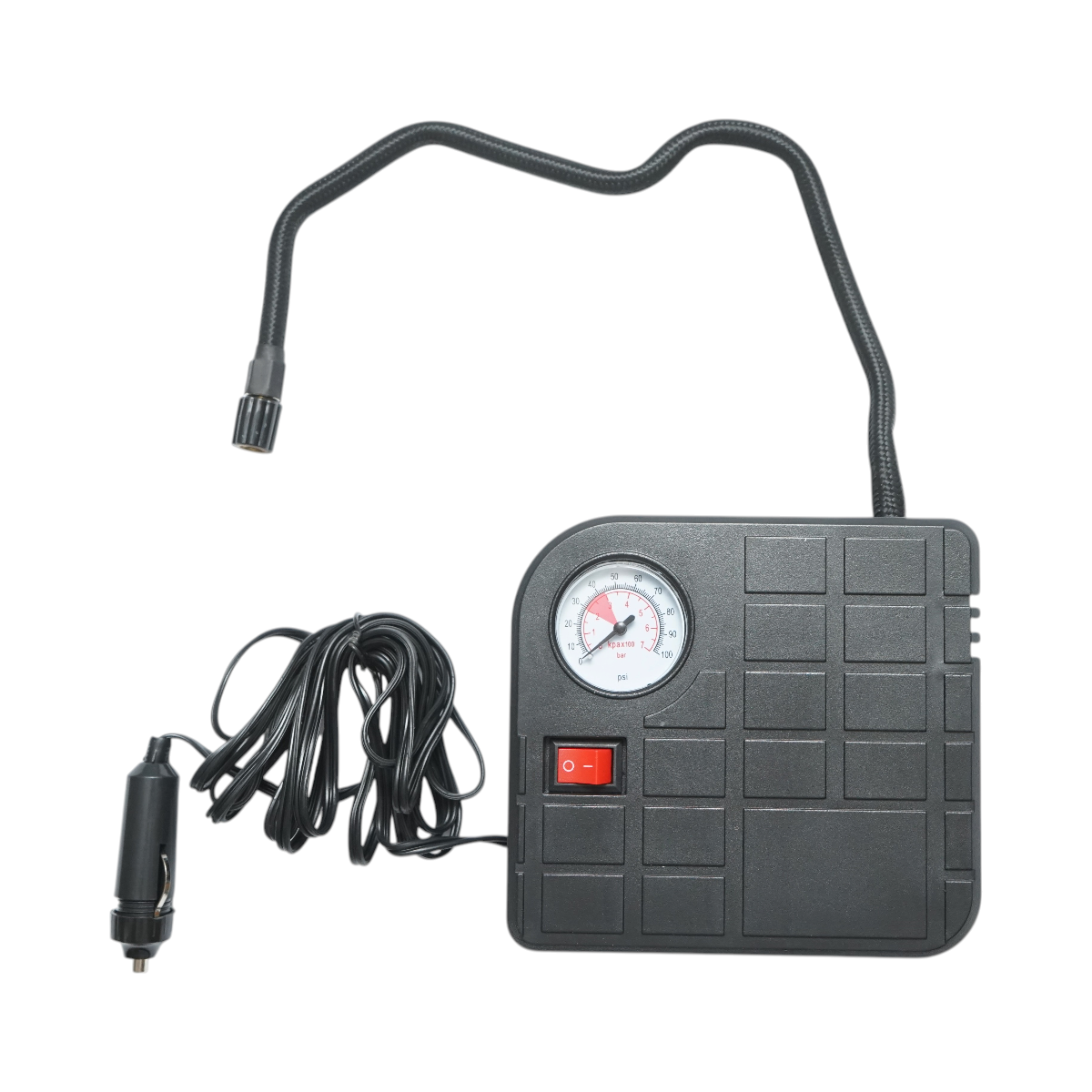 Compresor aer umflat roti 12V, 100PSI, cablu 2.8m, alimentare priza bricheta auto - imagine 2
