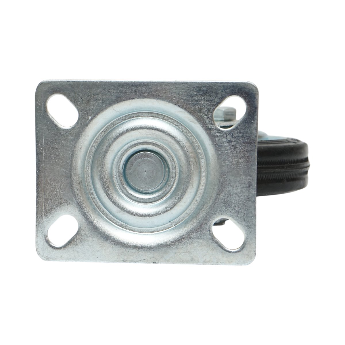 Roata pivotanta industriala 75x22mm fara frana, cauciuc plin negru, placa otel 80x66mm 35kg  - imagine 7