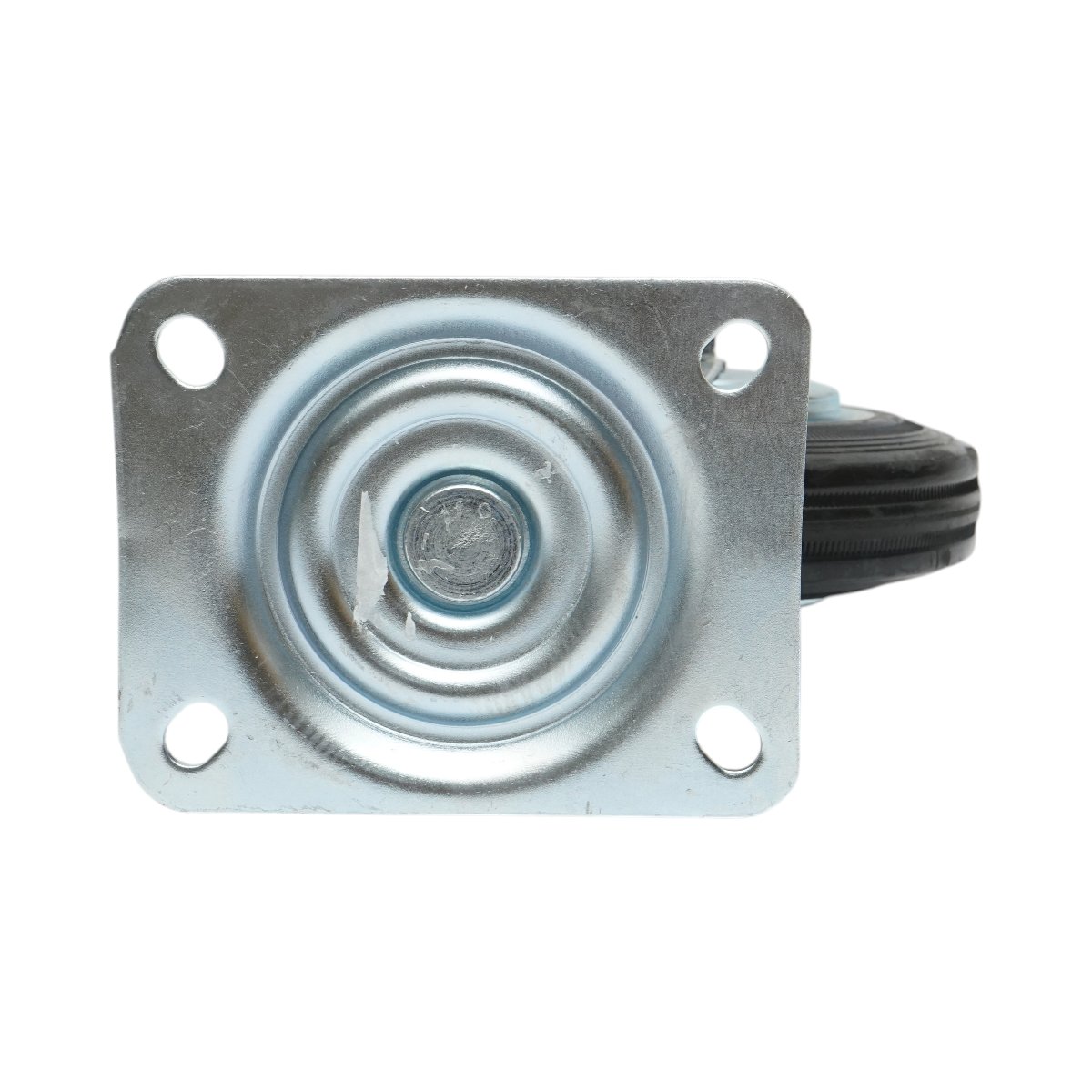 Roata pivotanta industriala 150x38mm fara frana, cauciuc plin negru, placa otel 135x105mm 120kg - imagine 7