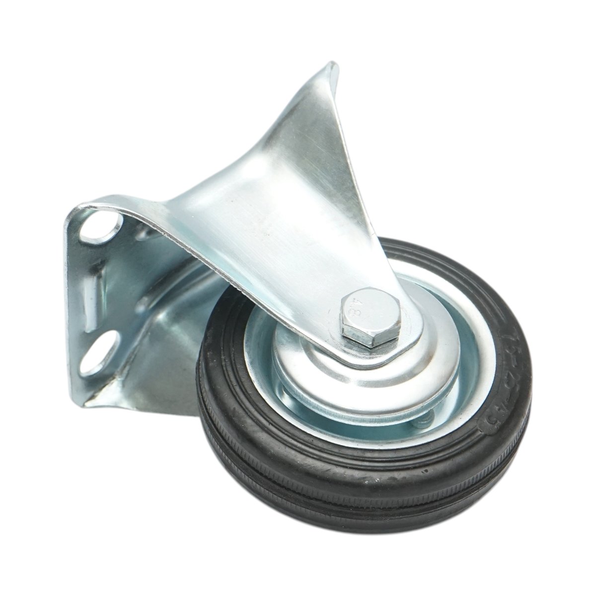 Roata fixa industriala 75x22mm fara frana, cauciuc plin negru, placa otel 80x66mm 35kg - imagine 5