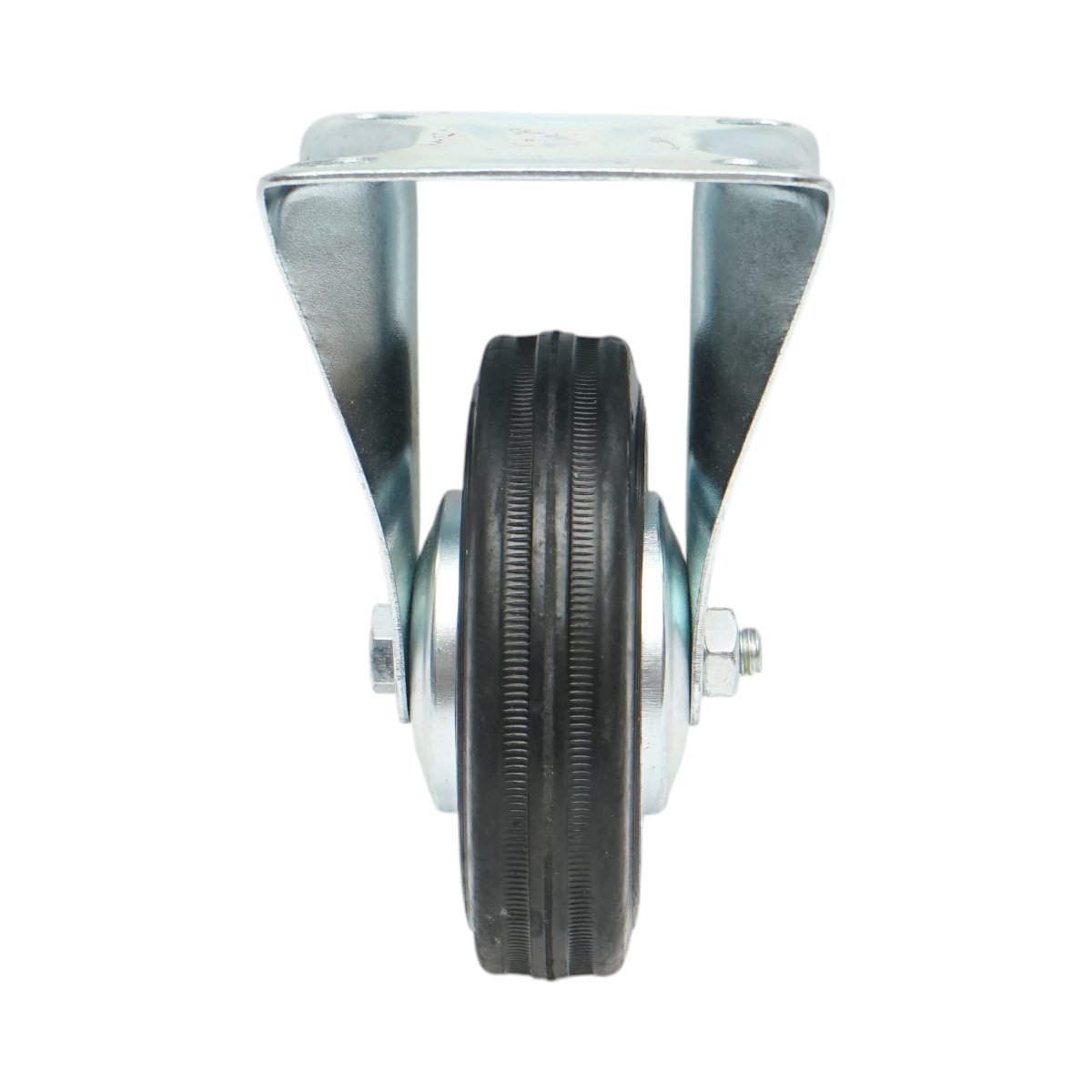 Roata fixa industriala 100x30mm fara frana, cauciuc plin negru, placa otel 100x80mm 55kg - imagine 4