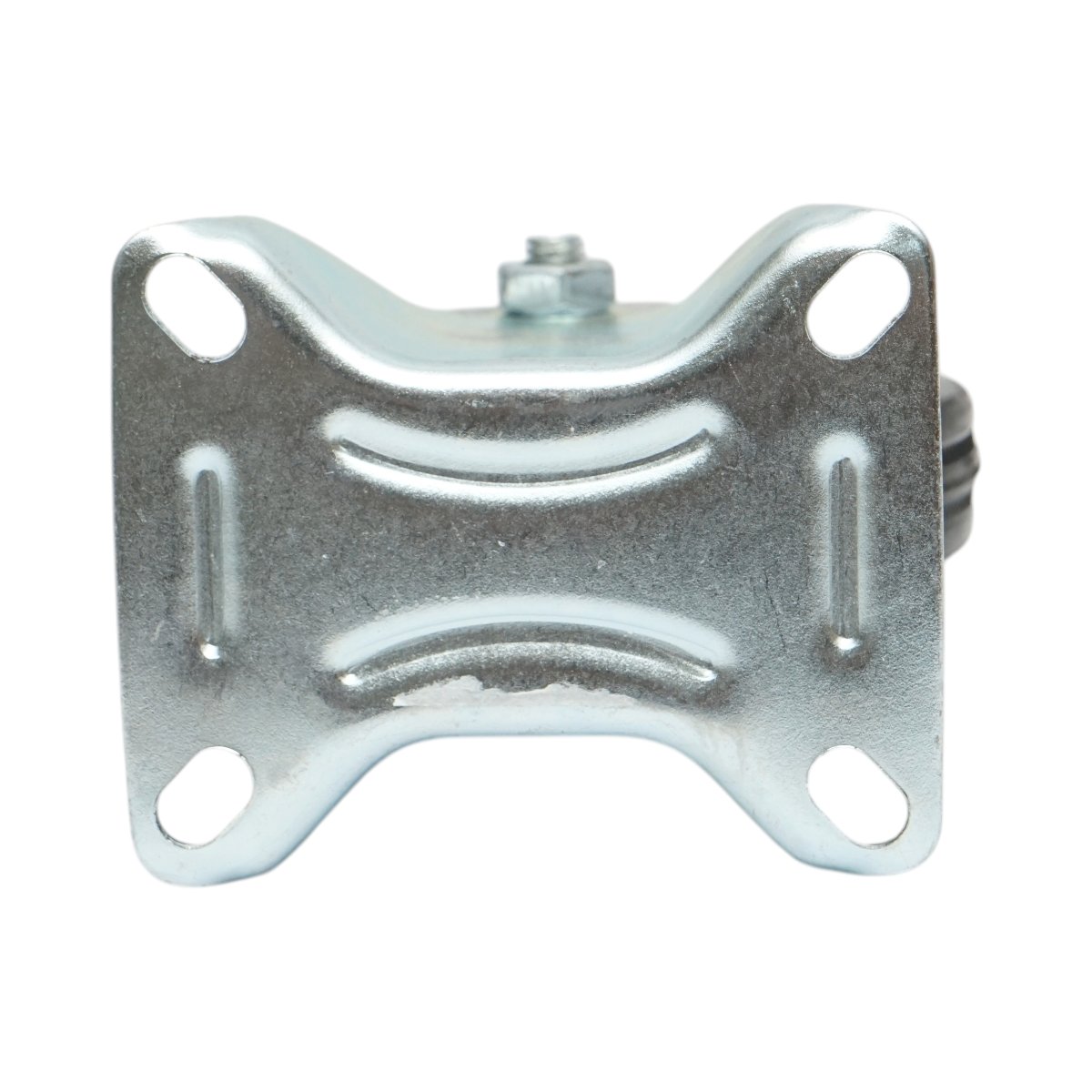 Roata fixa industriala 125x33mm fara frana, cauciuc plin negru, placa otel 100x80mm 95kg - imagine 7