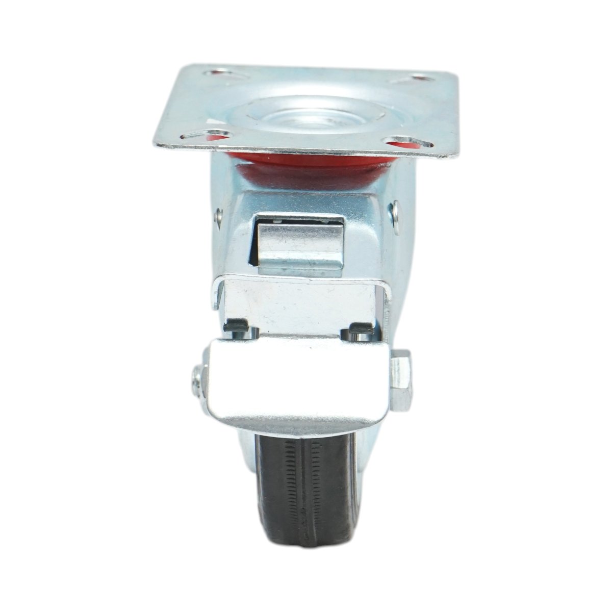 Roata pivotanta industriala 75x22mm cu frana, cauciuc plin negru, placa otel 80x66mm 35kg - imagine 4