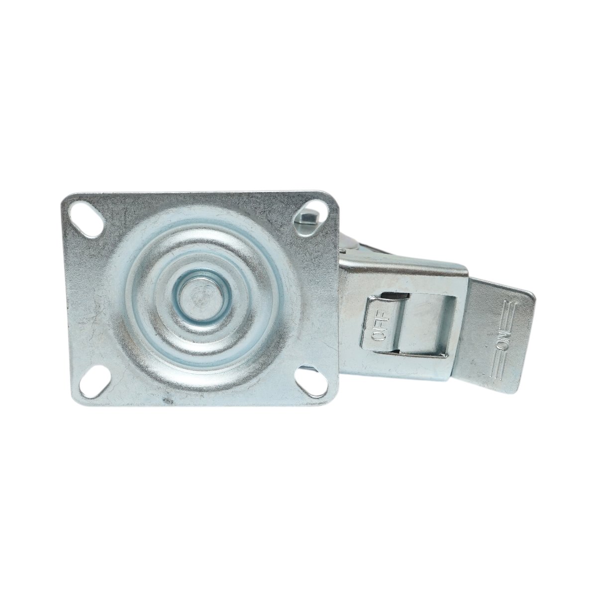 Roata pivotanta industriala 100x30mm cu frana, cauciuc plin negru, placa otel 100x80mm 55kg - imagine 7