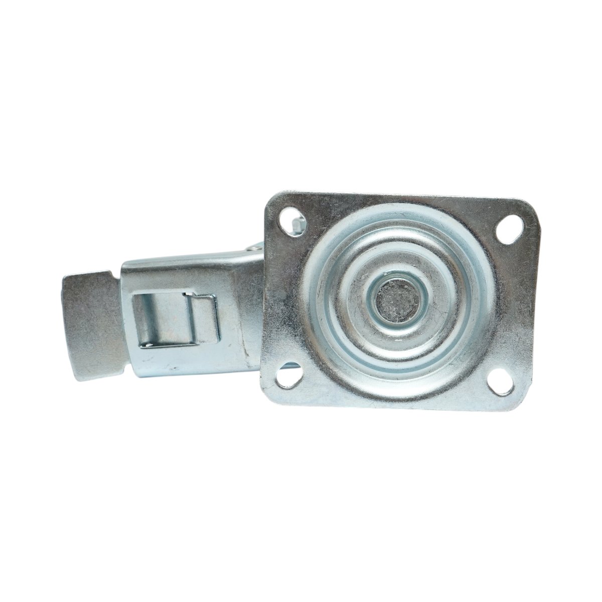 Roata pivotanta industriala 150x38mm cu frana, cauciuc plin negru, placa otel 135x105mm 120kg - imagine 7