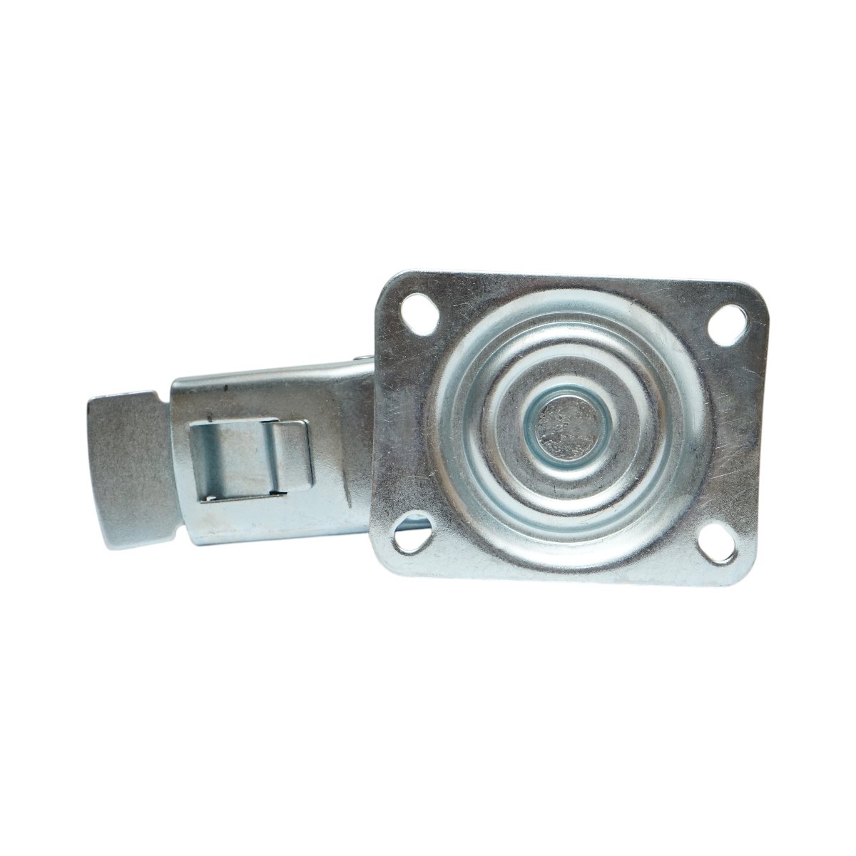 Roata pivotanta industriala 200x44mm cu frana, cauciuc plin negru, placa otel 135x105mm 140kg - imagine 7