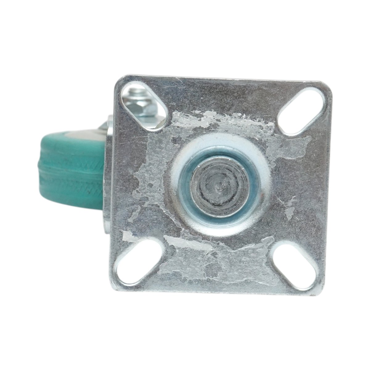 Roata pivotanta 50x16mm fara frana, cauciuc plin albastru, placa otel 50x50mm 27kg - imagine 7