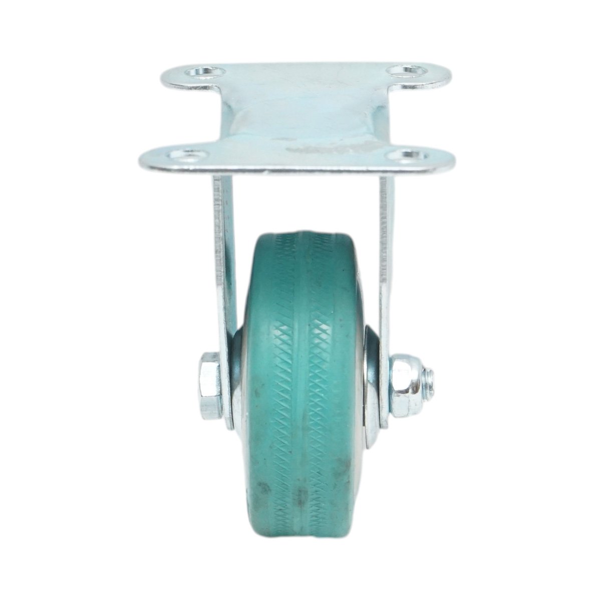 Roata fixa 50x16mm fara frana, cauciuc plin albastru, placa otel 65x50mm 27kg - imagine 4