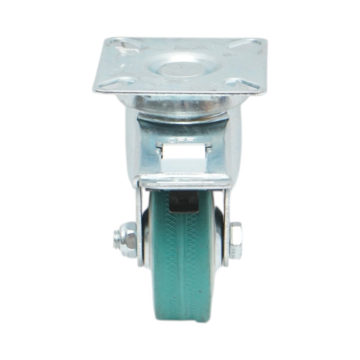 Roata pivotanta 50x16mm cu frana, cauciuc plin albastru, placa otel 50x50mm 27kg - imagine 4
