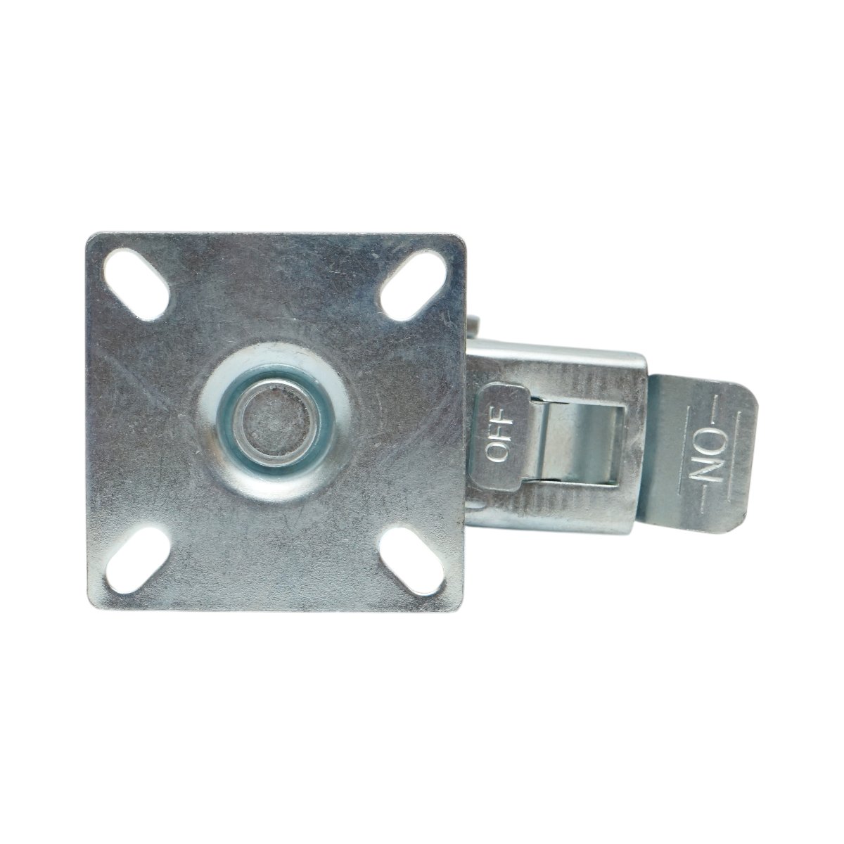 Roata pivotanta 100x26mm cu frana, cauciuc plin albastru, placa otel 75x75mm 55kg - imagine 7