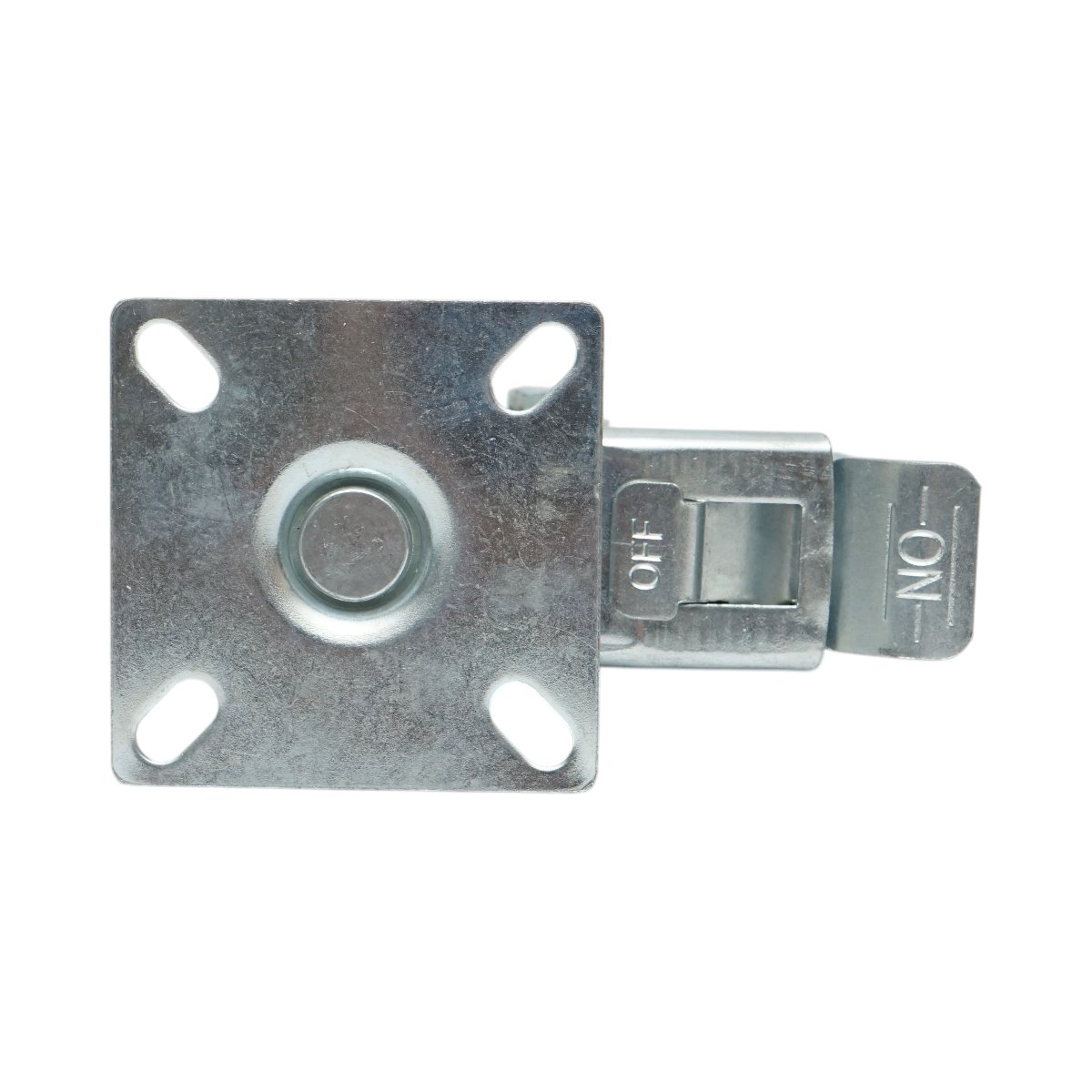 Roata pivotanta 125x27mm cu frana, cauciuc plin albastru, placa otel 75x75mm 60kg - imagine 7