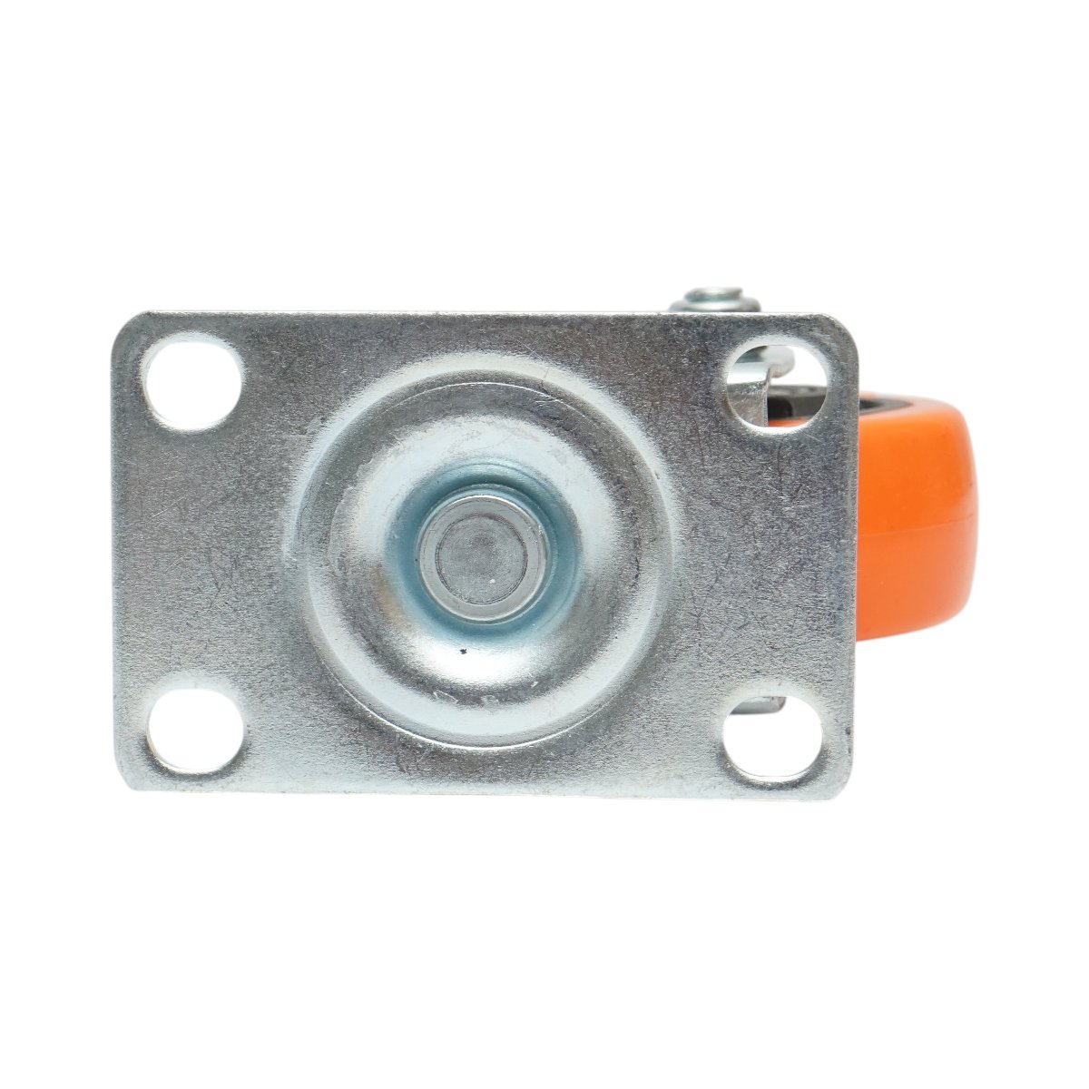 Roata pivotanta 75x31mm fara frana, PVC portocaliu, placa otel 94x63mm 80kg - imagine 7