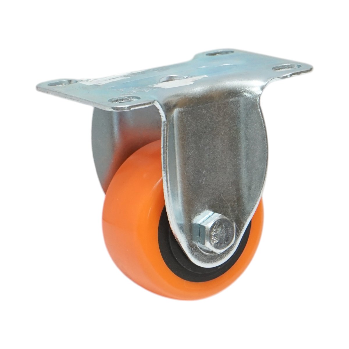 Roata fixa 64x31mm fara frana, PVC portocaliu, placa otel 94x63mm 60kg - imagine 5