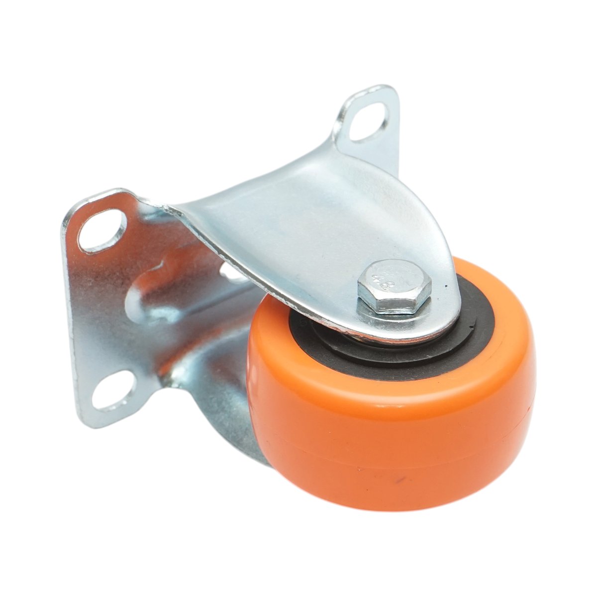 Roata fixa 64x31mm fara frana, PVC portocaliu, placa otel 94x63mm 60kg - imagine 6