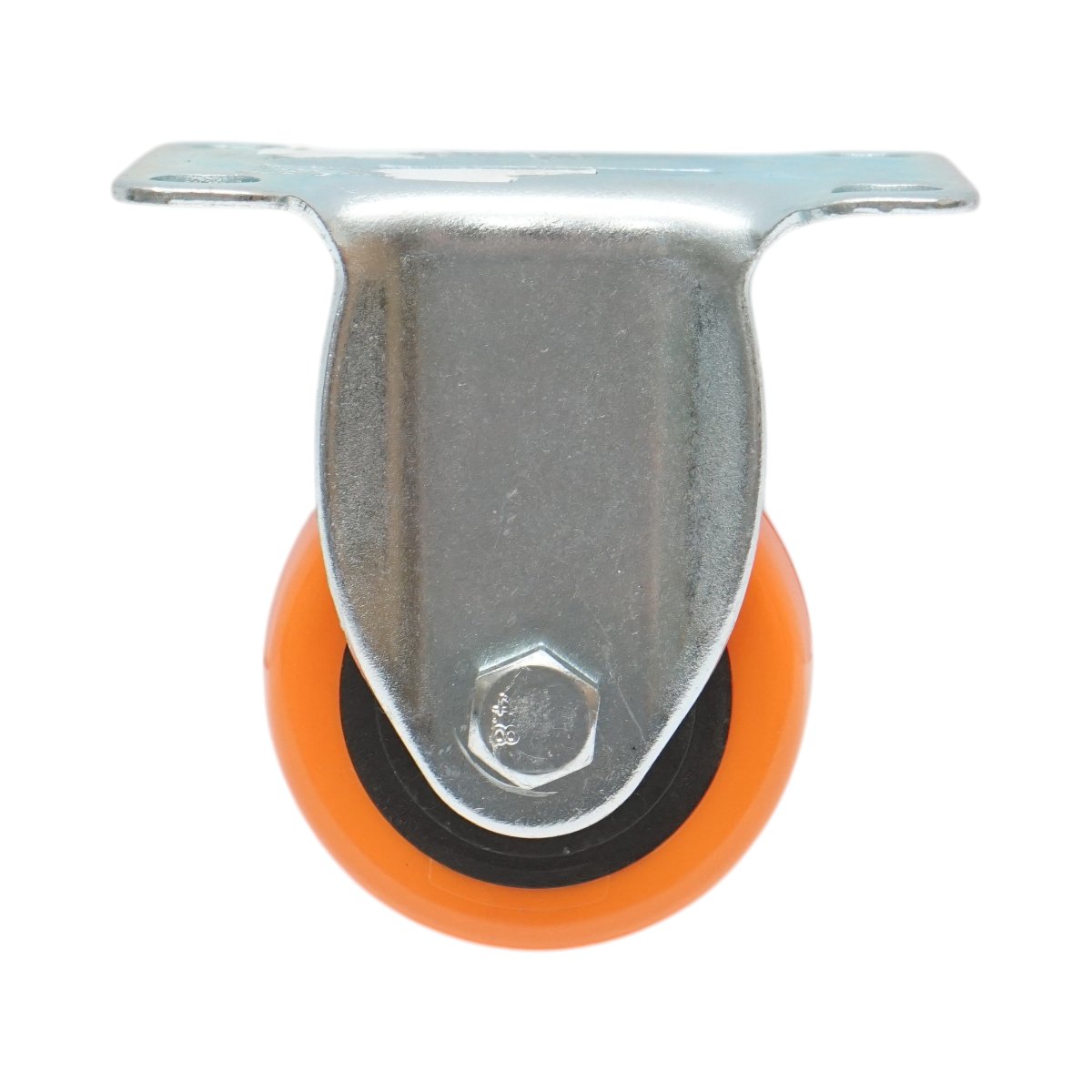Roata fixa 64x31mm fara frana, PVC portocaliu, placa otel 94x63mm 60kg - imagine 2