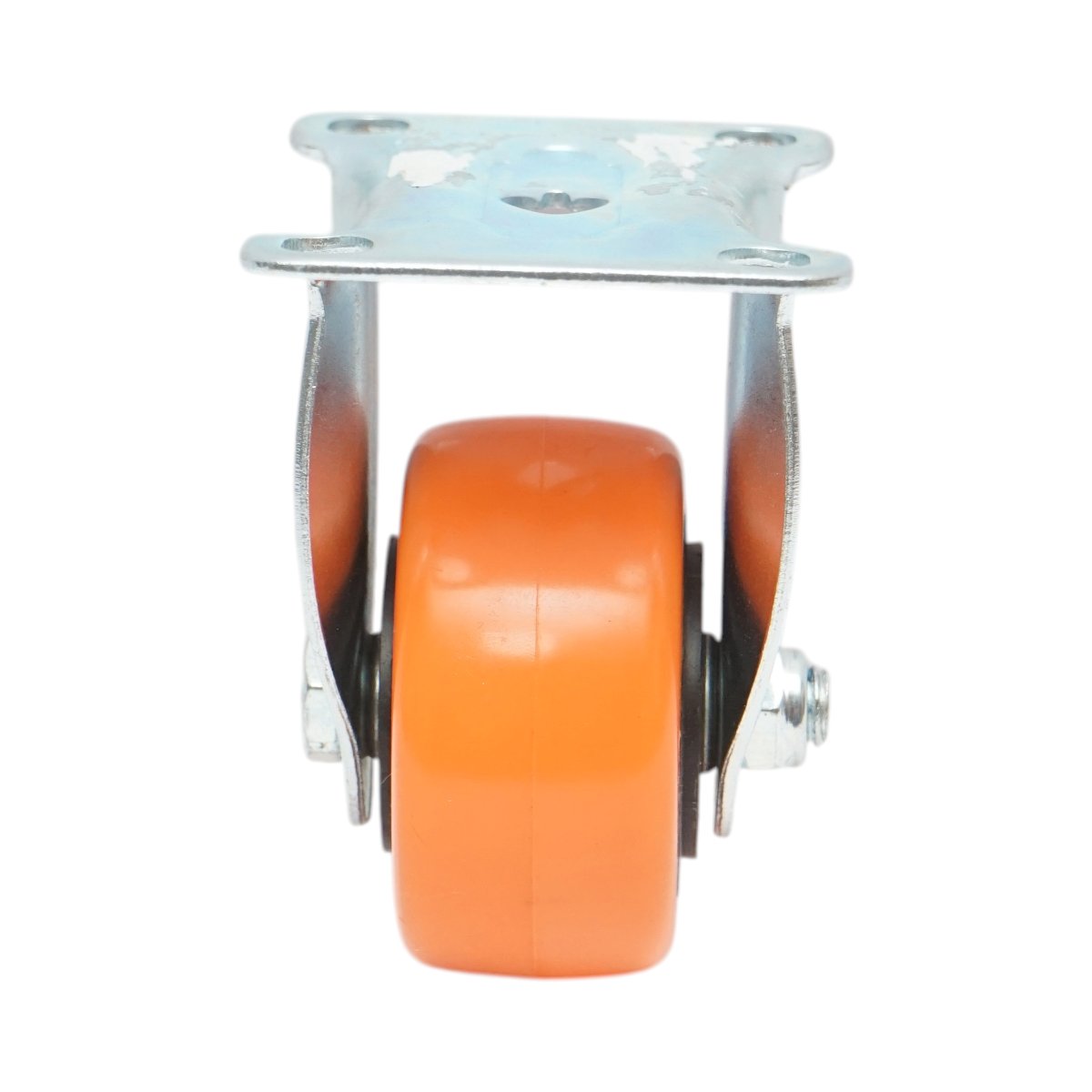 Roata fixa 64x31mm fara frana, PVC portocaliu, placa otel 94x63mm 60kg - imagine 4