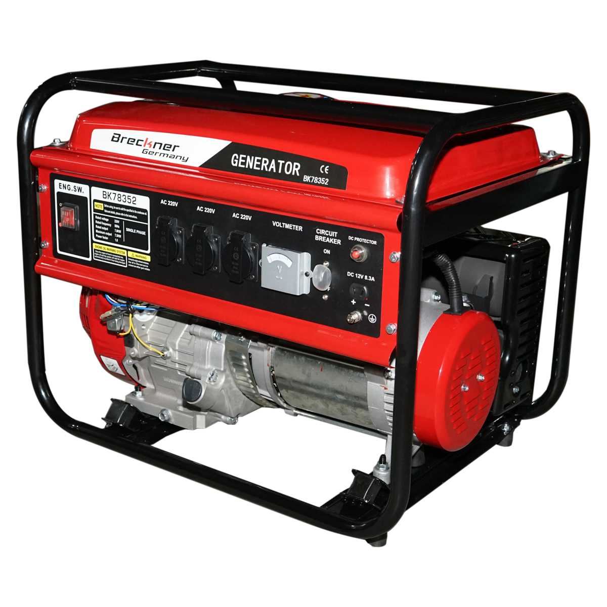 Generator electric 7.5kW/220V, motor pe benzina  17CP, pornire manuala Breckner Germany - imagine 3