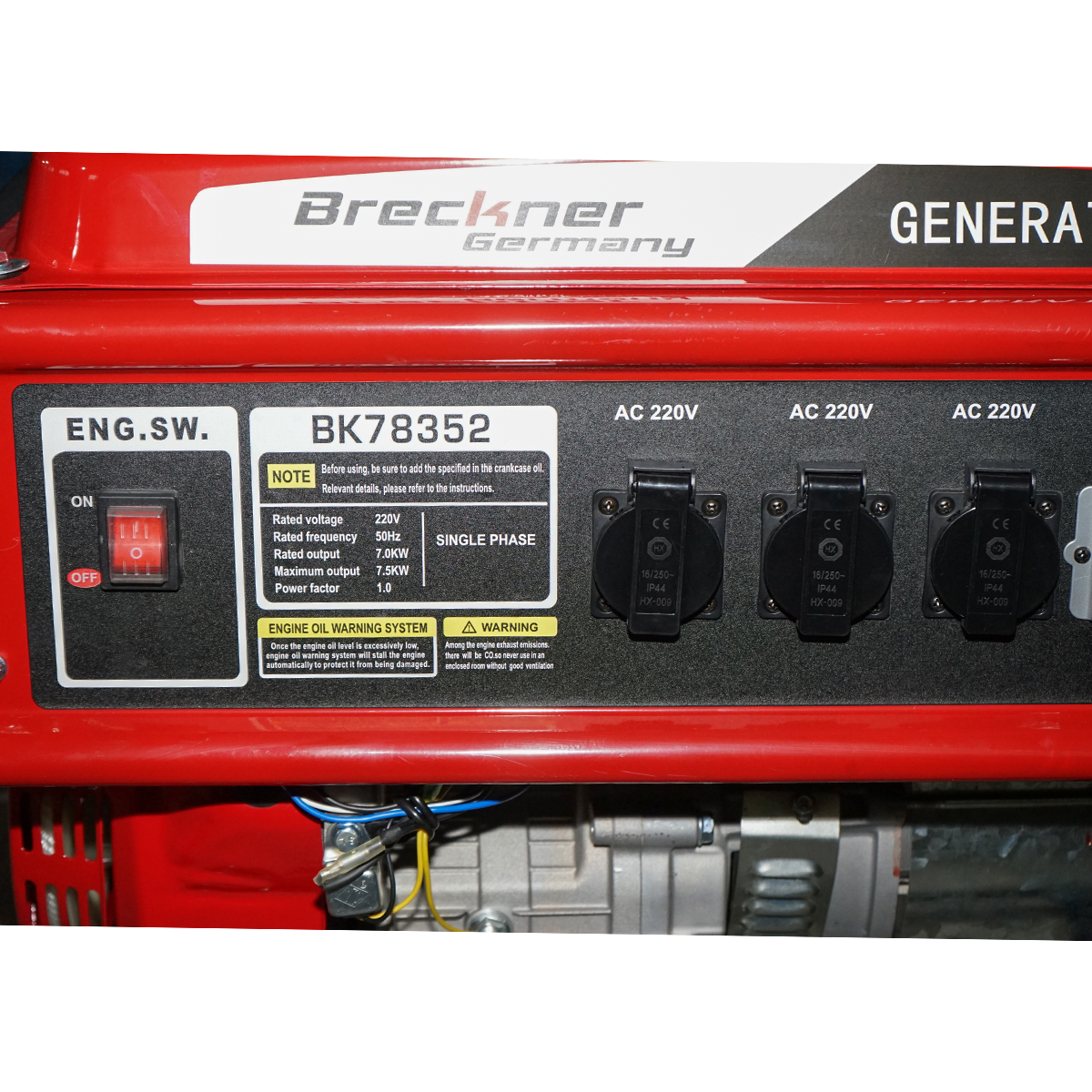 Generator electric 7.5kW/220V, motor pe benzina  17CP, pornire manuala Breckner Germany - imagine 7