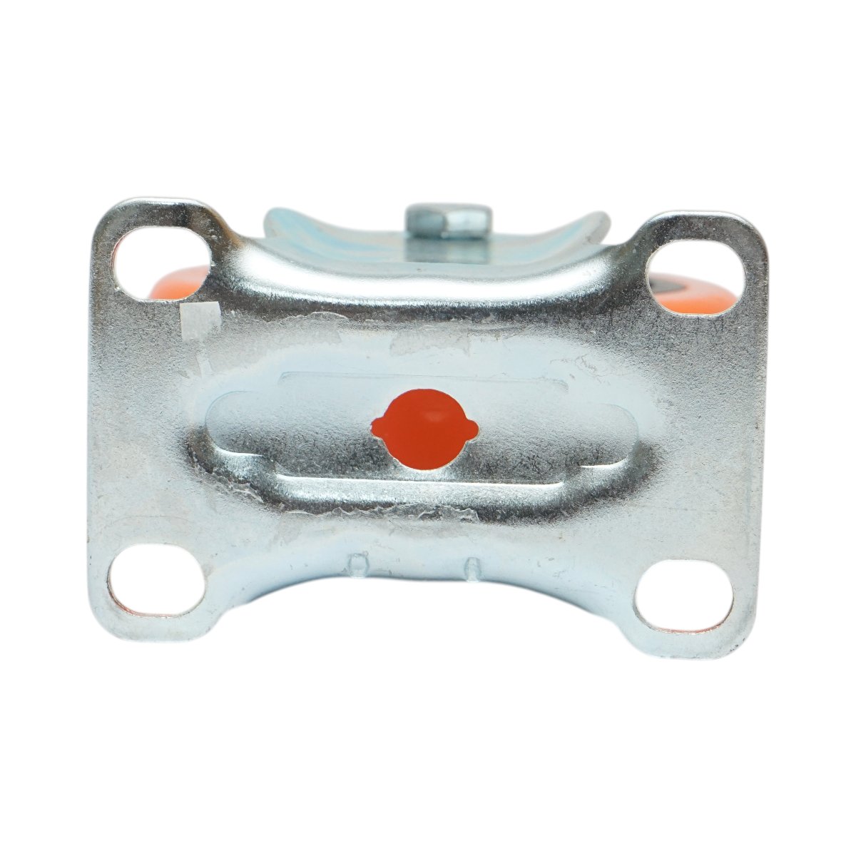 Roata fixa 100x31mm fara frana, PVC portocaliu, placa otel 94x63mm 90kg - imagine 7