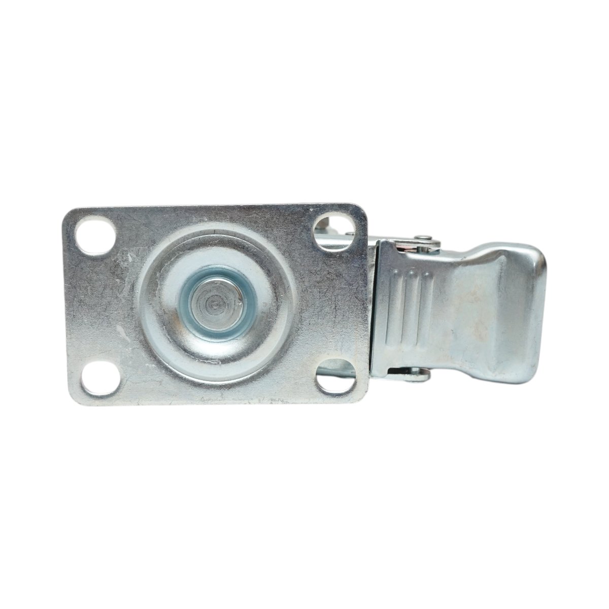 Roata pivotanta 100x31mm cu frana, PVC portocaliu, placa otel 94x63mm 90kg - imagine 7