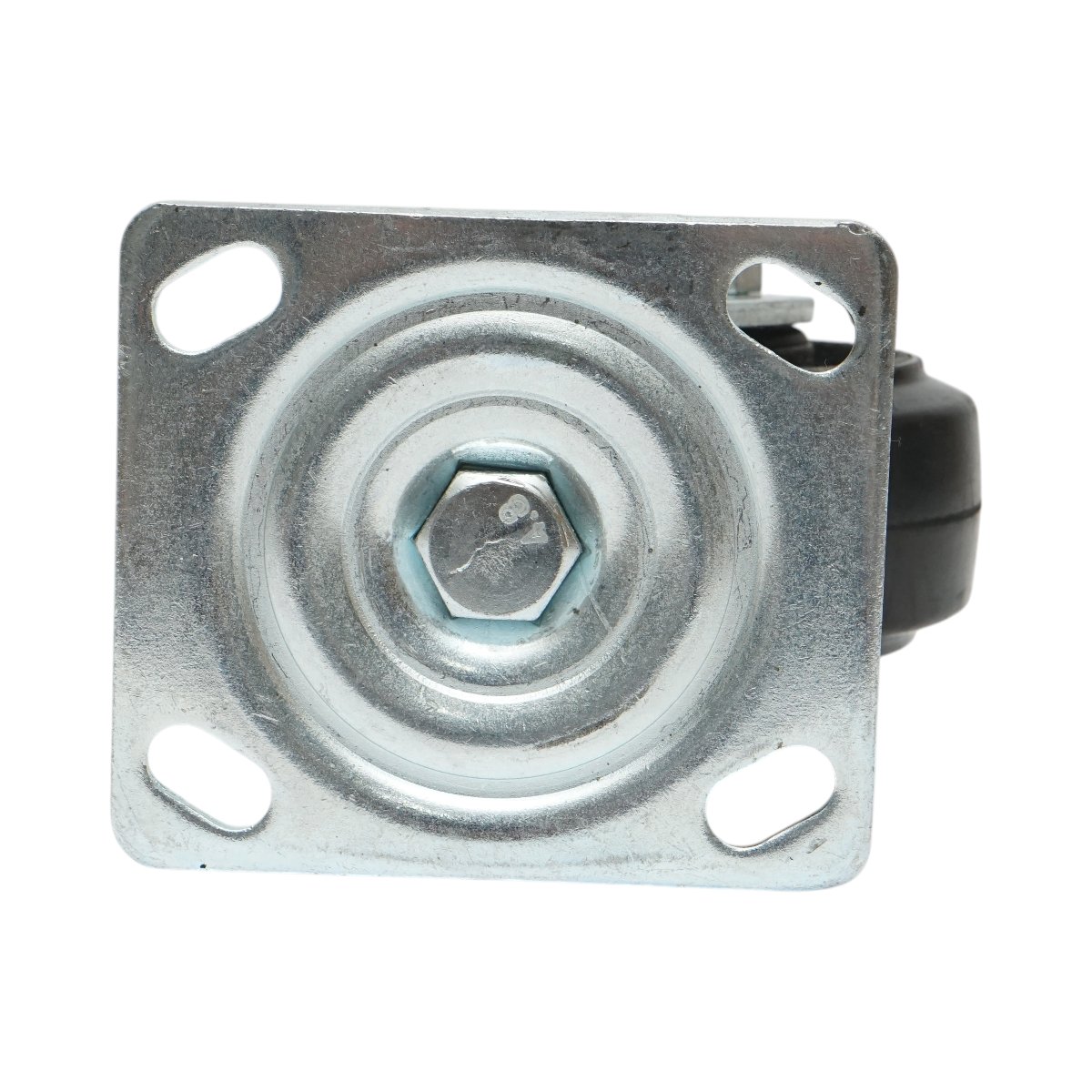 Roata pivotanta industriala 100x50mm fara frana, cauciuc plin negru, placa otel 115x100mm 100kg - imagine 7