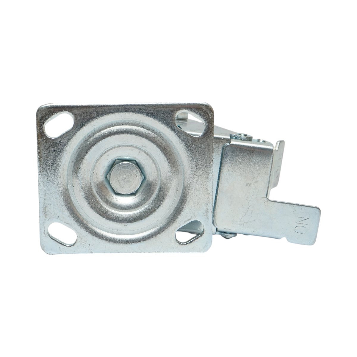 Roata pivotanta industriala 100x50mm cu frana, cauciuc plin negru, placa otel 115x100mm 100kg - imagine 7