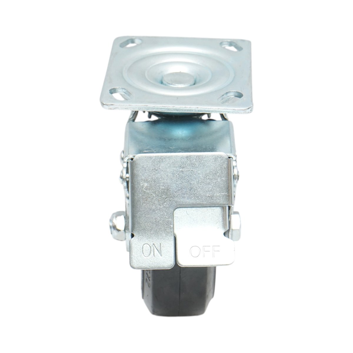 Roata pivotanta industriala 125x50mm cu frana, cauciuc plin negru, placa otel 115x100mm 130kg - imagine 4