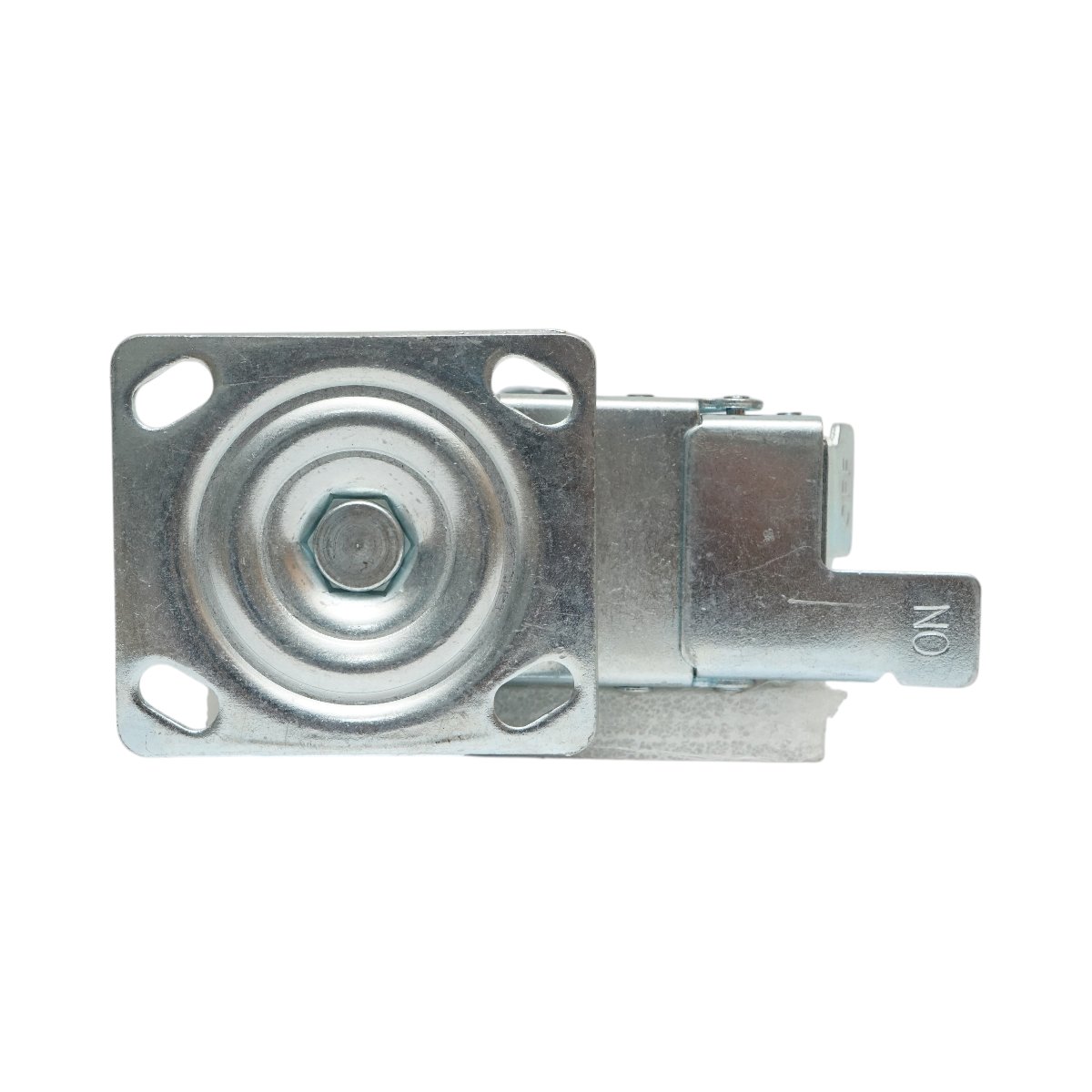 Roata pivotanta industriala 150x50mm cu frana, cauciuc plin negru, placa otel 115x100mm 200kg - imagine 7