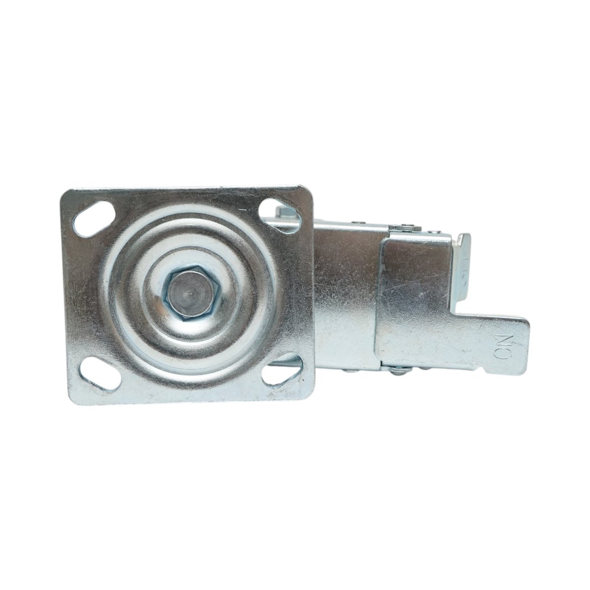 Roata pivotanta industriala 200x50mm cu frana, cauciuc plin negru, placa otel 115x100mm 220kg - imagine 7