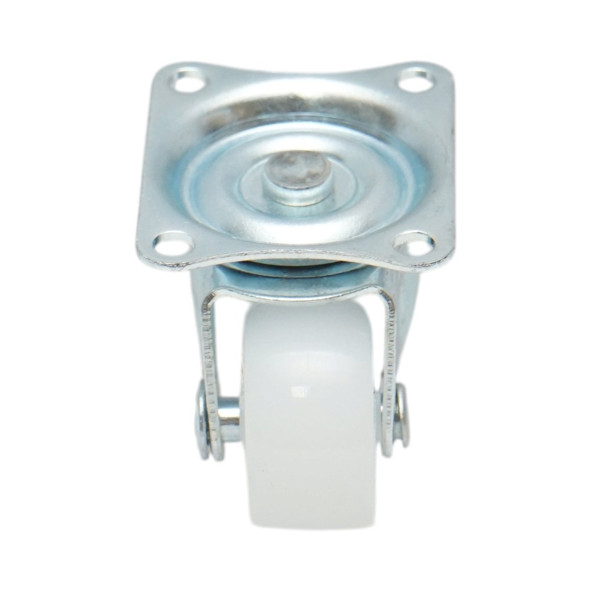 Roata pivotanta 25x14mm fara frana, polipropilena alba, placa otel 39x33mm 10kg - imagine 4