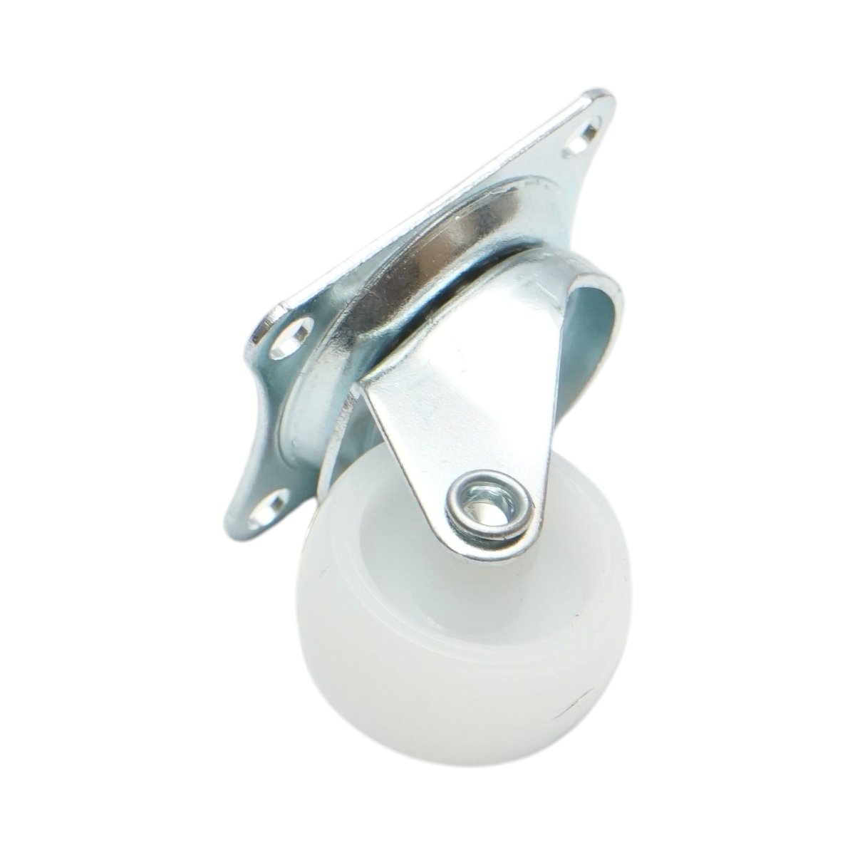 Roata pivotanta 25x14mm fara frana, polipropilena alba, placa otel 39x33mm 10kg - imagine 6