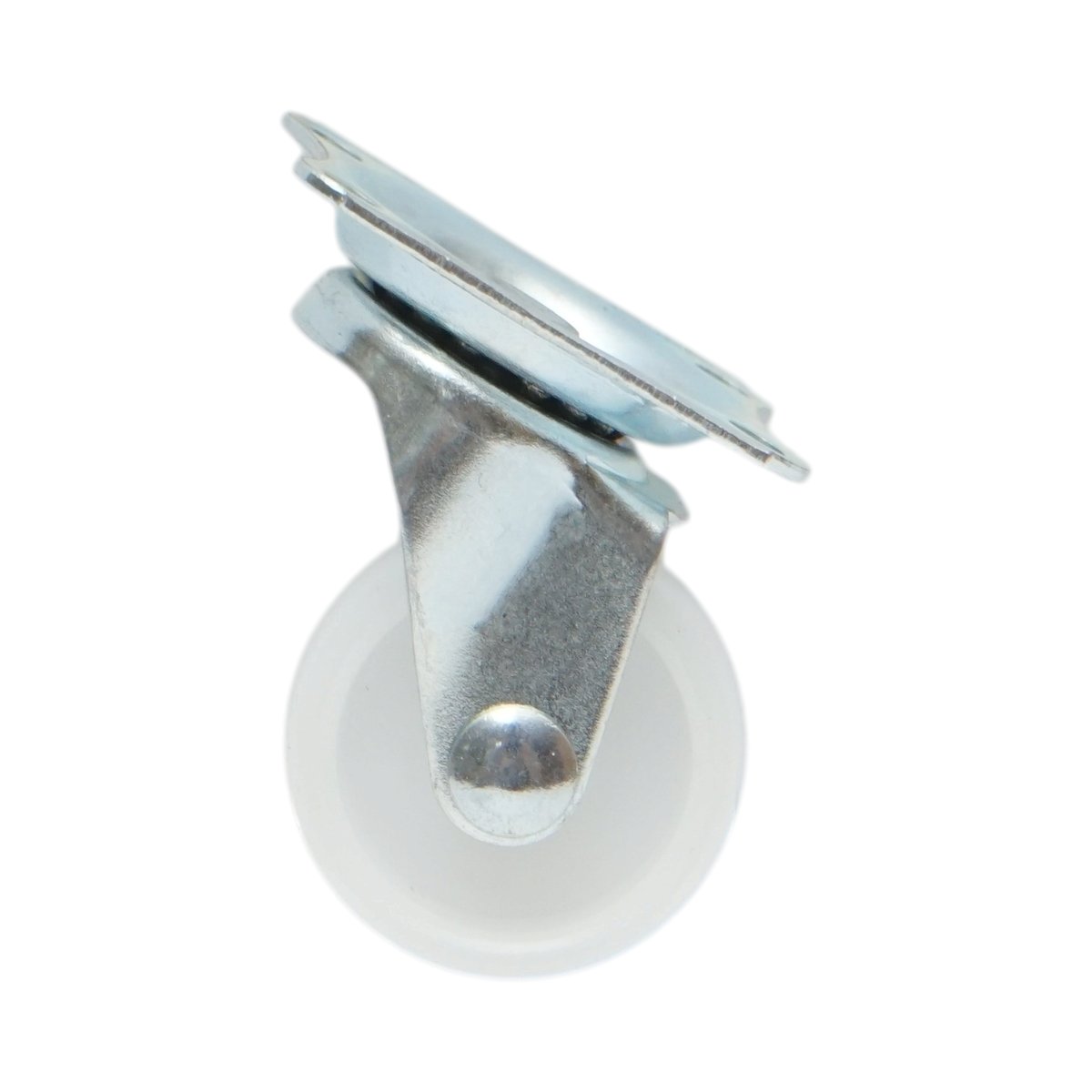 Roata pivotanta 30x14mm fara frana, polipropilena alba, placa otel 39x33mm 15kg - imagine 2
